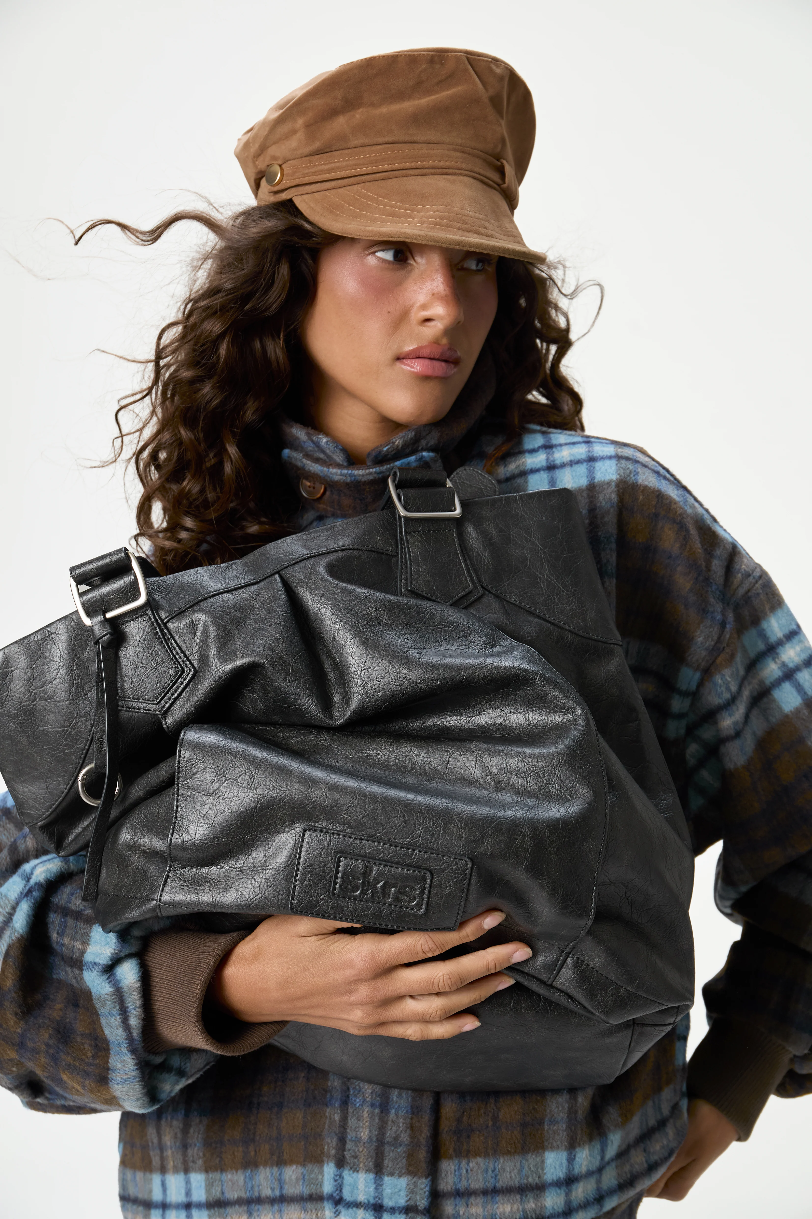 Burbank Faux Leather Slouchy Tote Bag