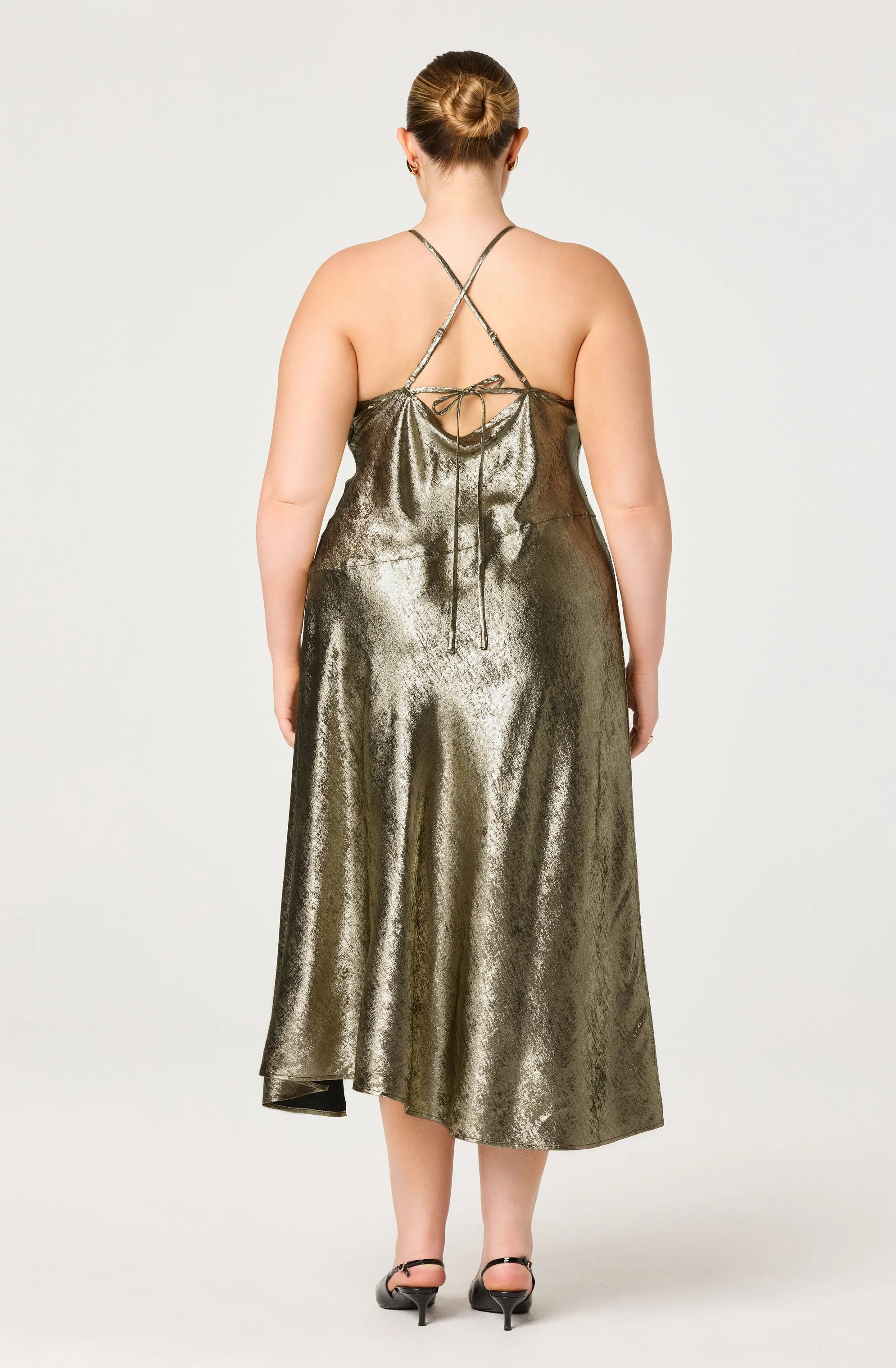 Gaia Metallic Midi Dress - luluinthesky