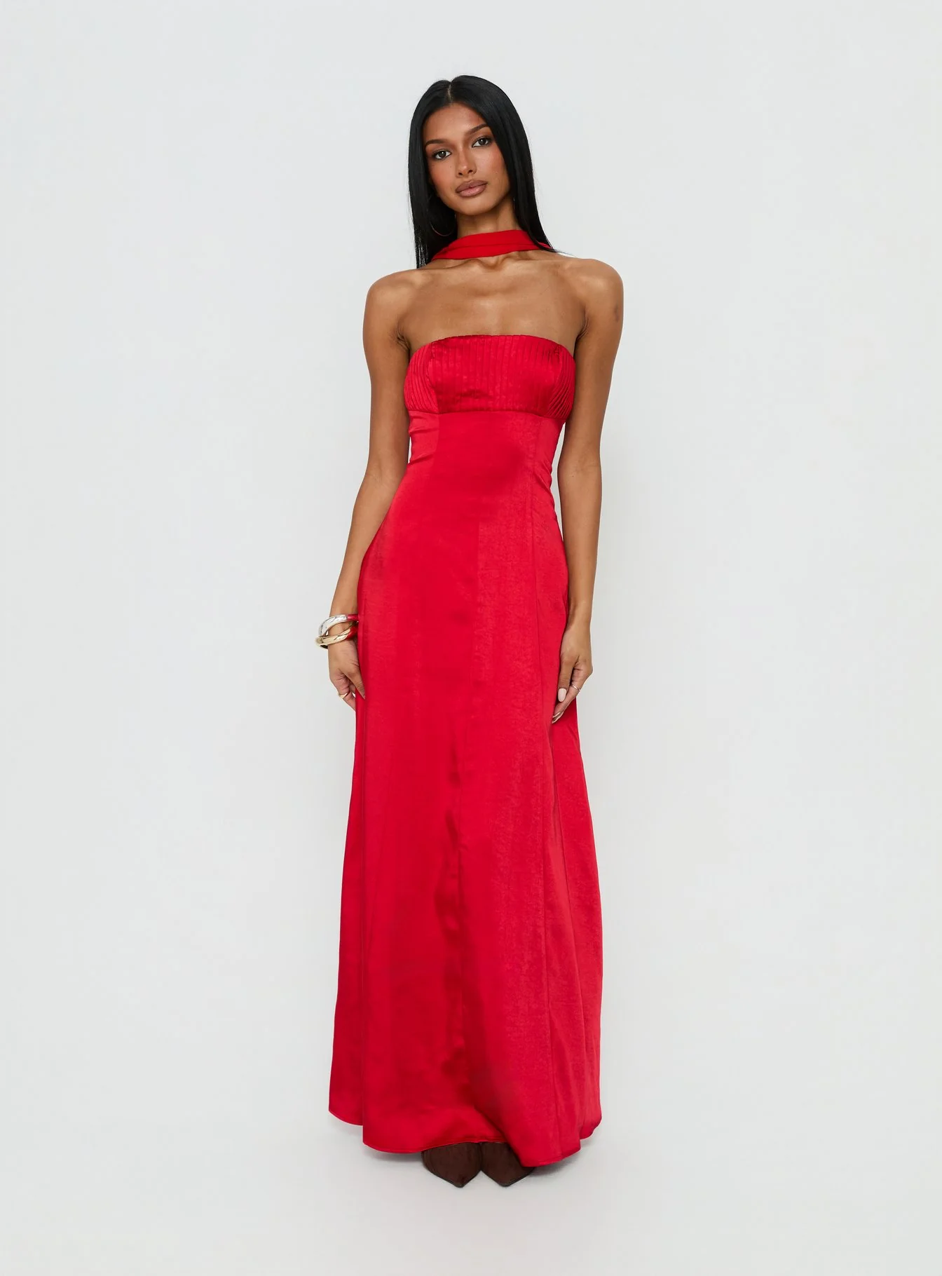 Masterpiece Strapless Maxi Dress Red