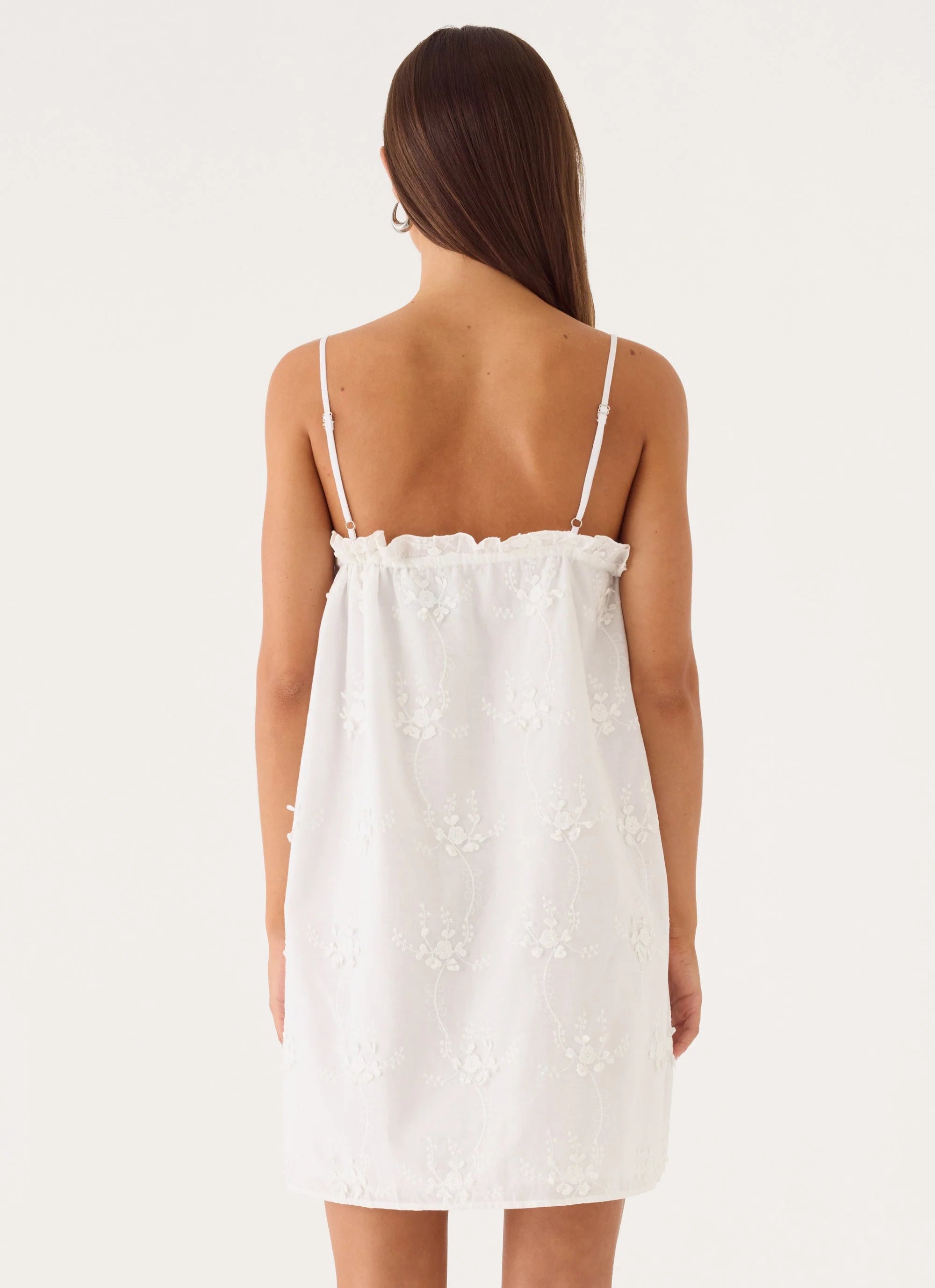 Mianna Cotton Mini Dress - White - luluinthesky
