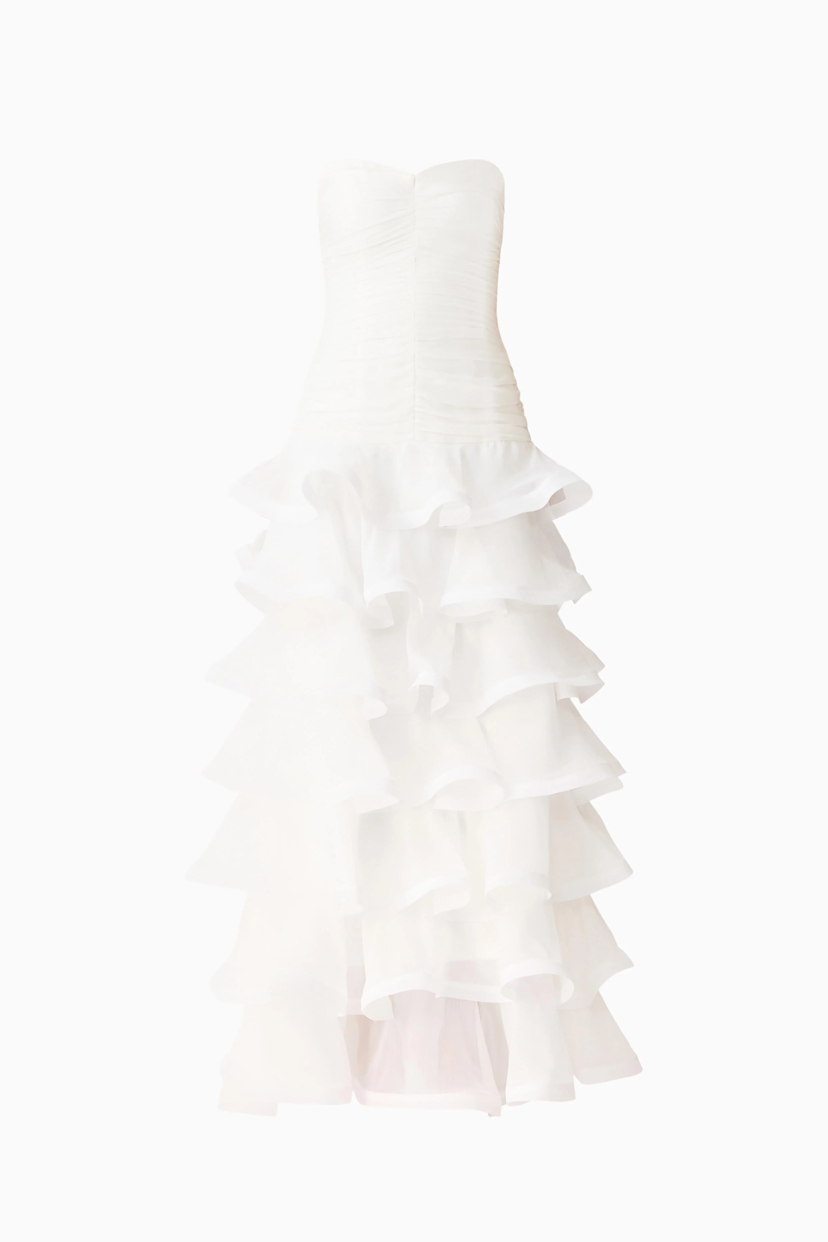 Evelin Tiered Gown in White