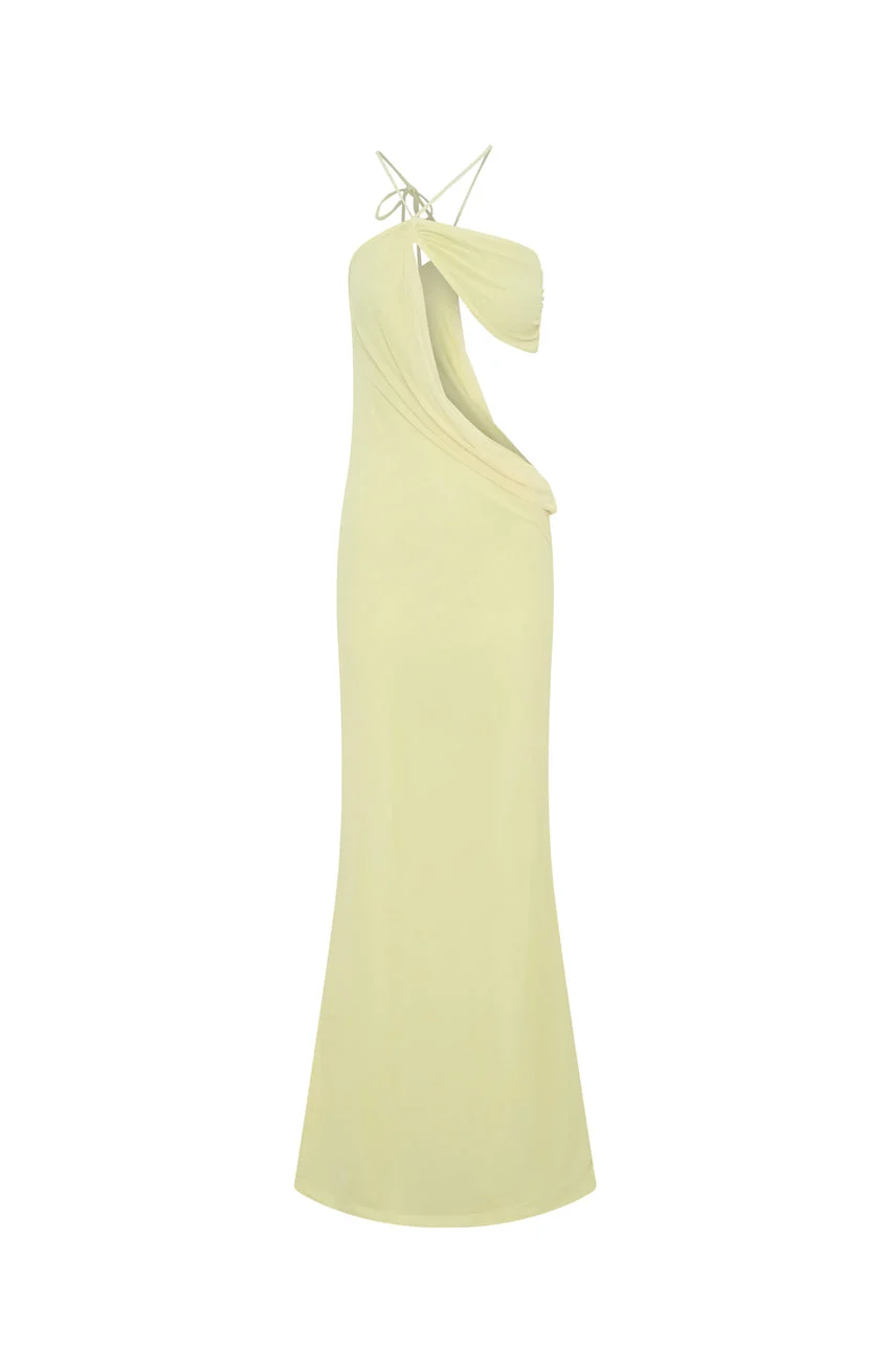 Monaco Moment Maxi Dress Lemon - luluinthesky