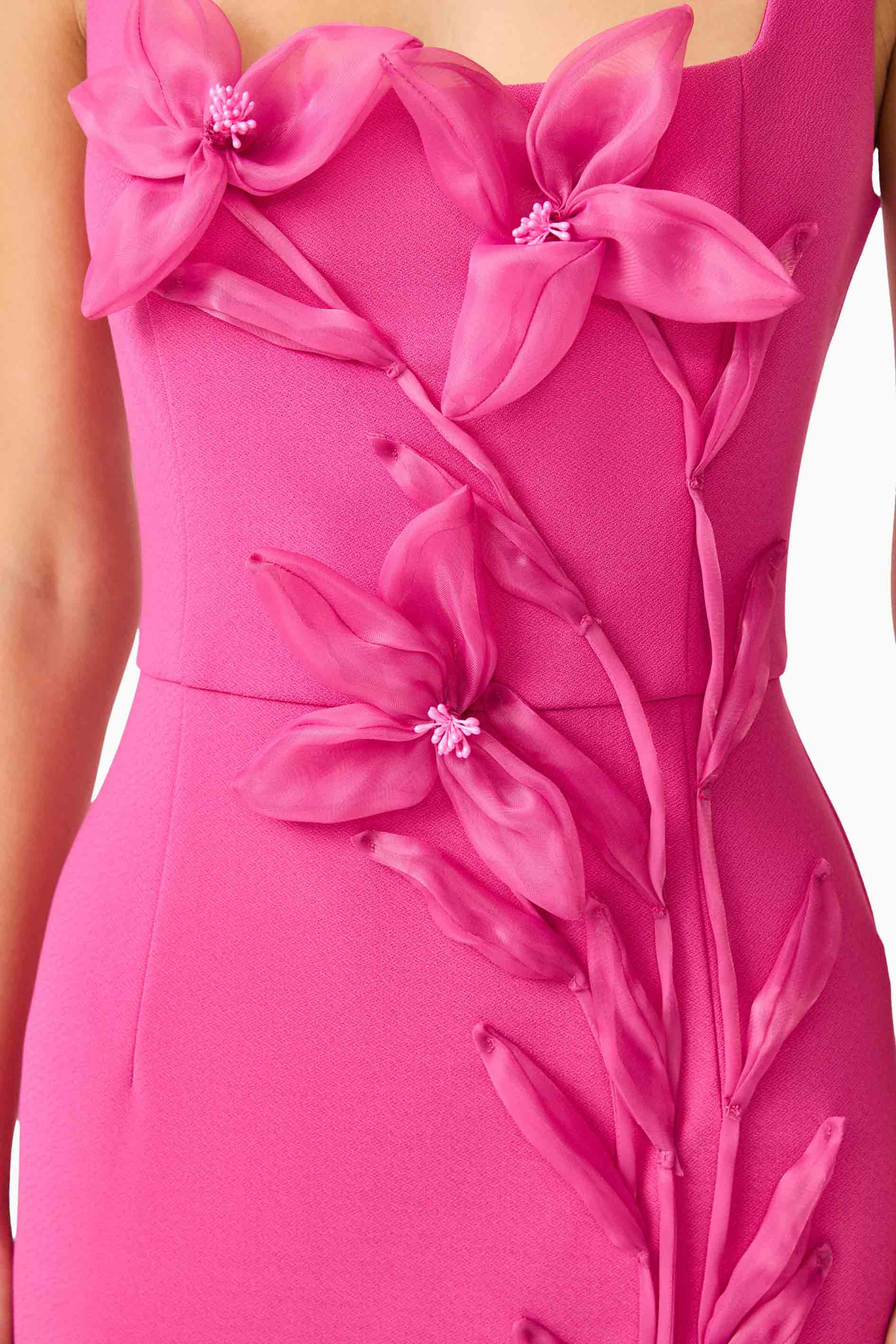Ilaria Floral Midi Dress in Pink