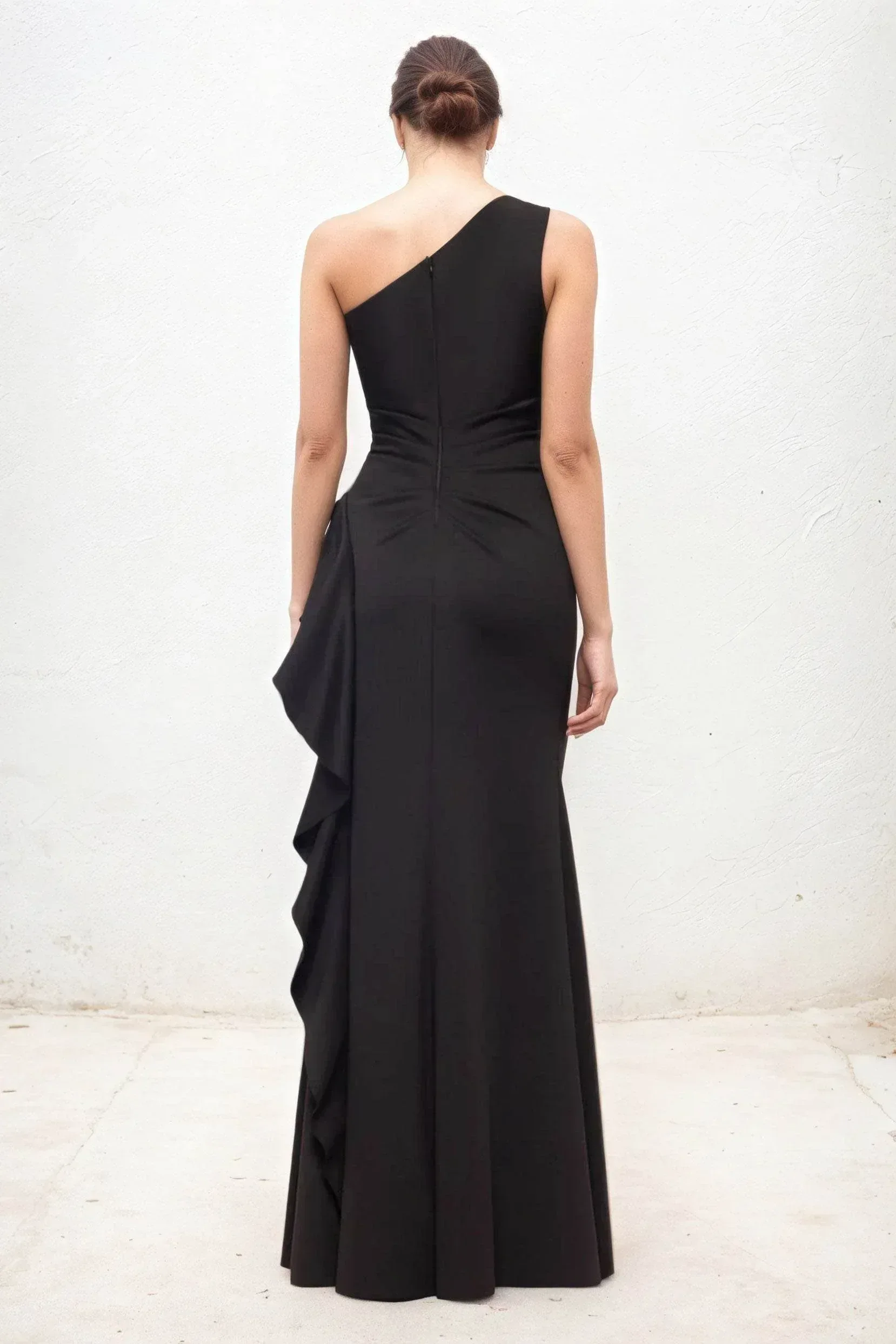 Sheath-Column Maxi Luxe Satin Wedding Guest Dress CG0287