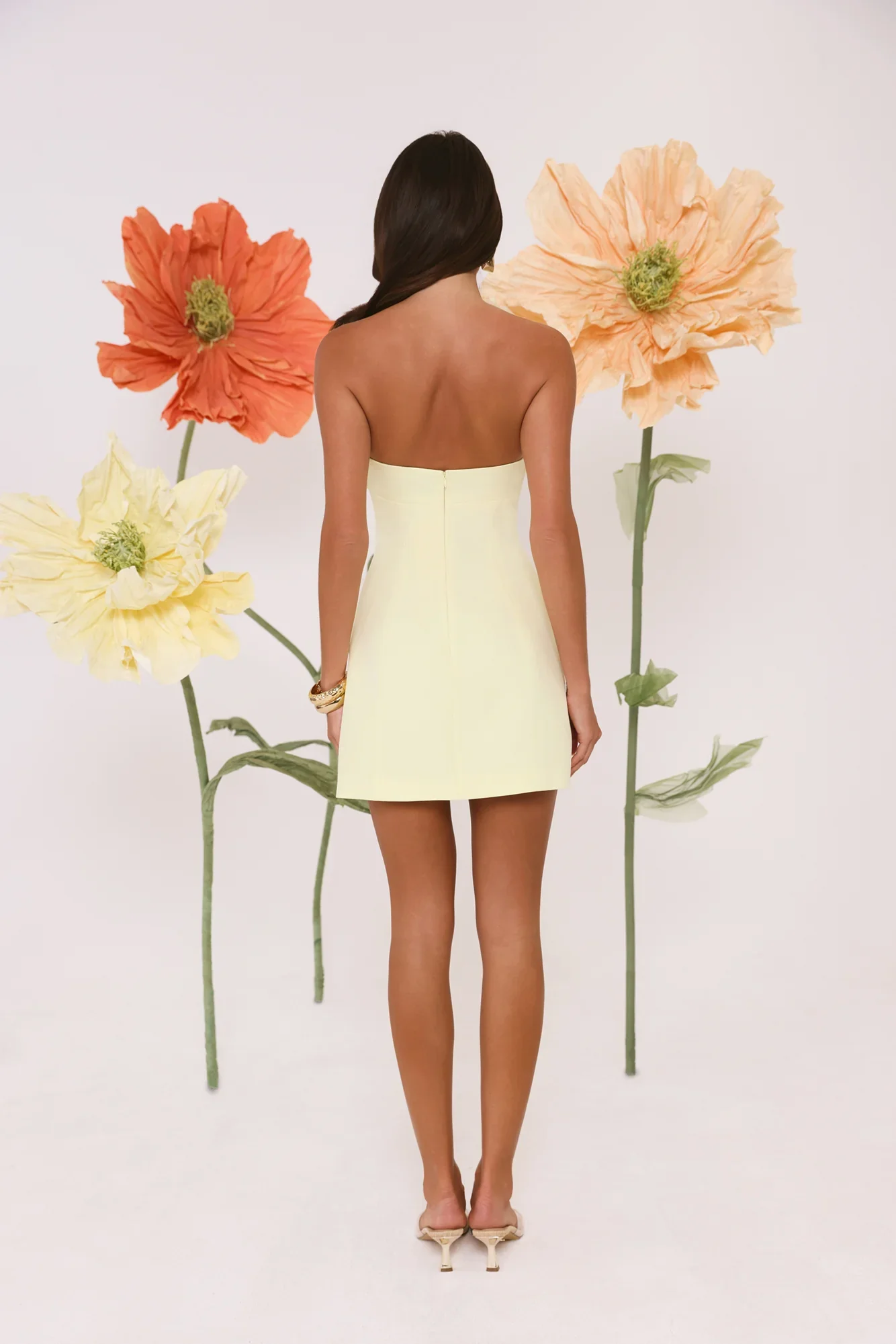 Refined Glow Strapless Mini Dress Yellow - luluinthesky