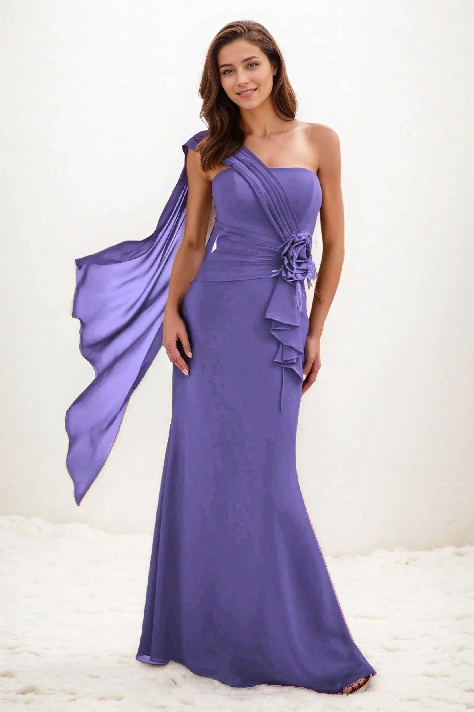 Trumpet-Mermaid Maxi Chiffon Wedding Guest Dress CG0289