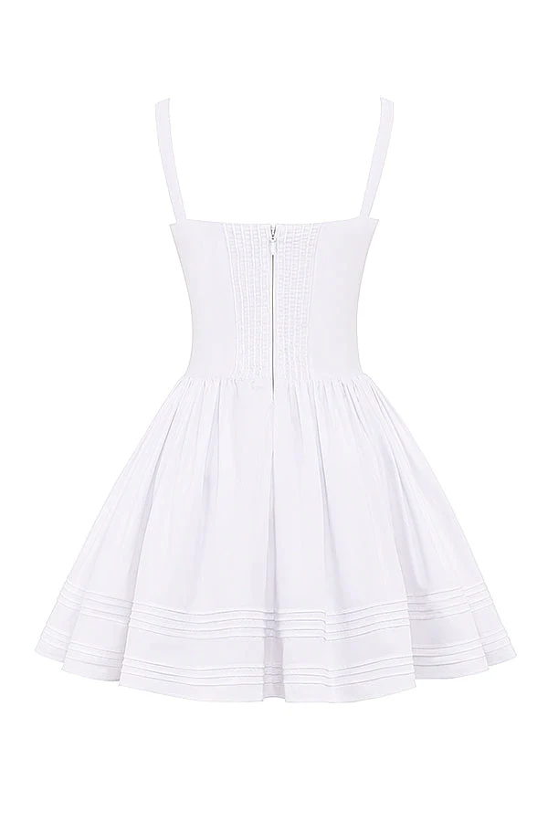 white cotton mini dress