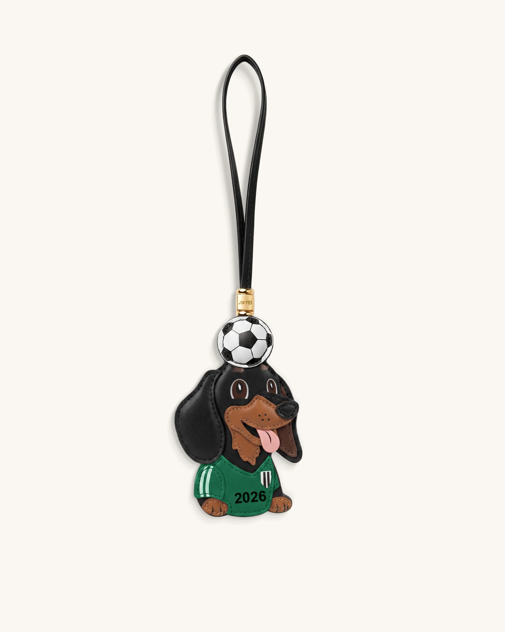 World Cup Dachshund Soccer Ball Bag Charm - Green