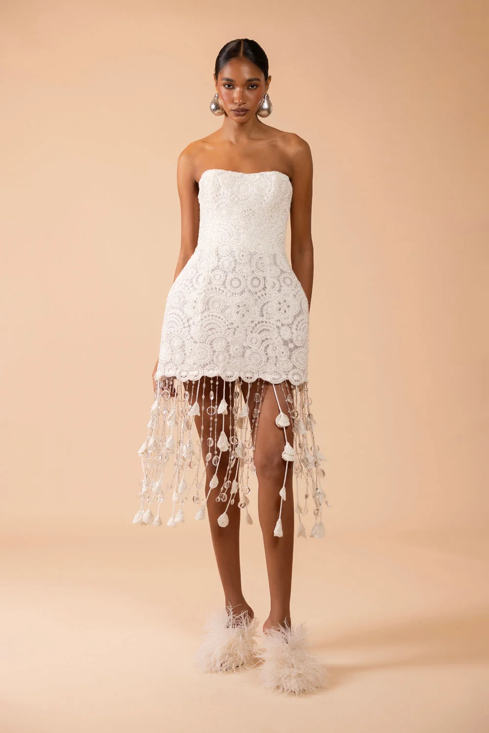 Gal Embroidery Fringe Mini Dress (Runway)