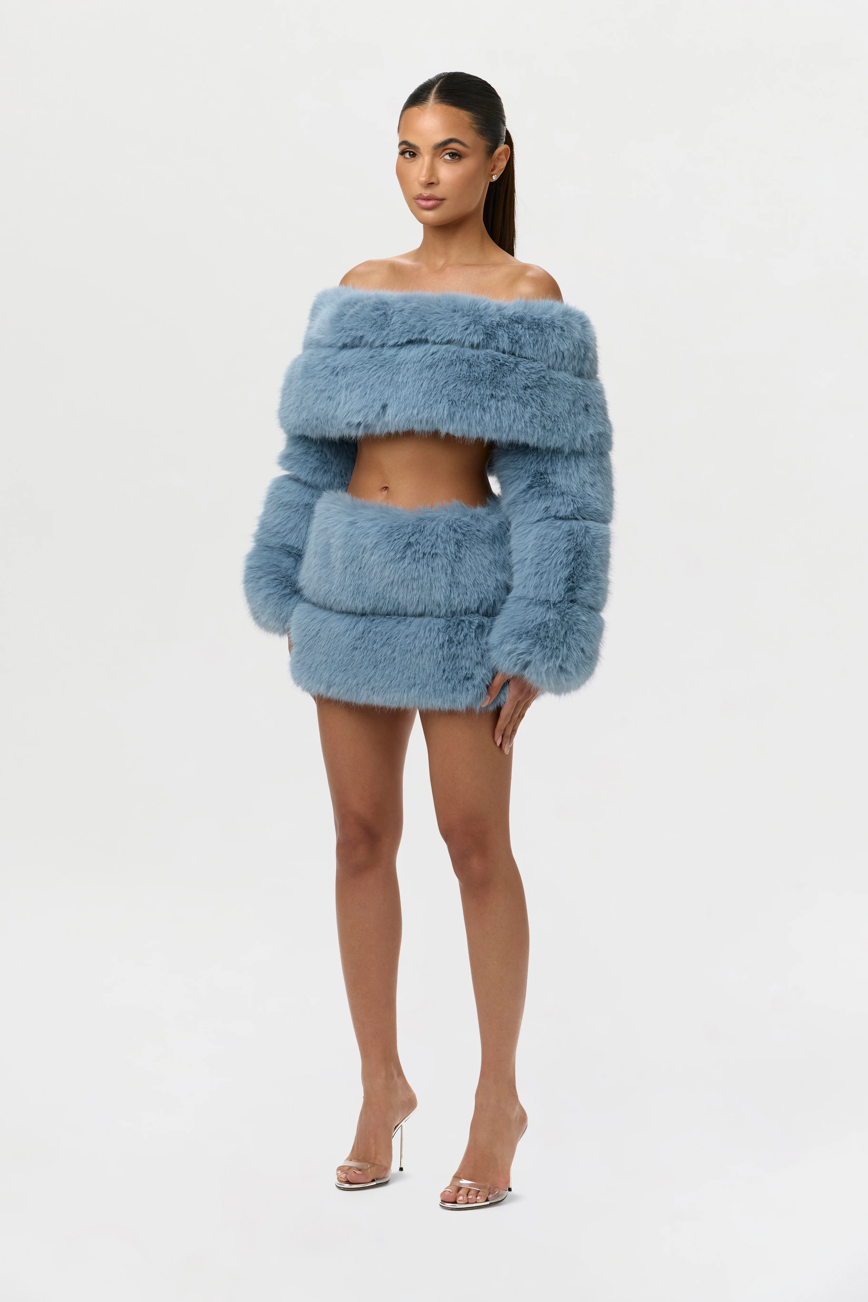 Faux Fur Pelted Mini Skirt