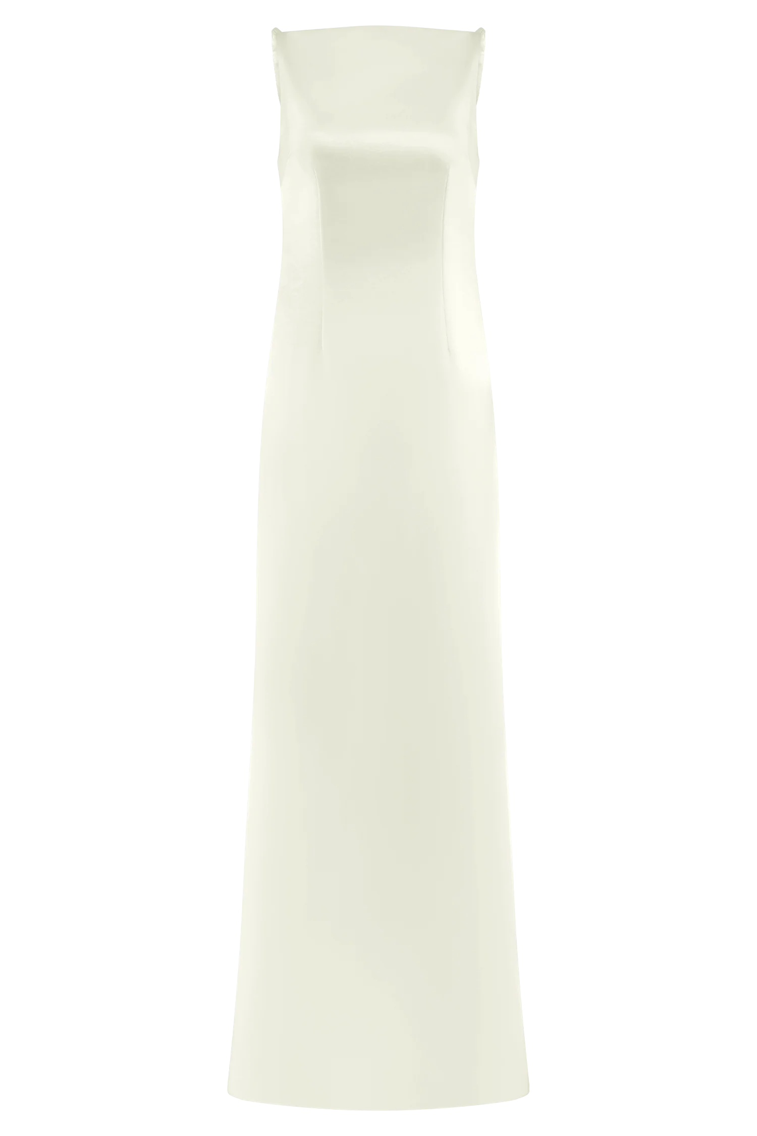 Violet Sleeveless Satin Maxi Dress - White