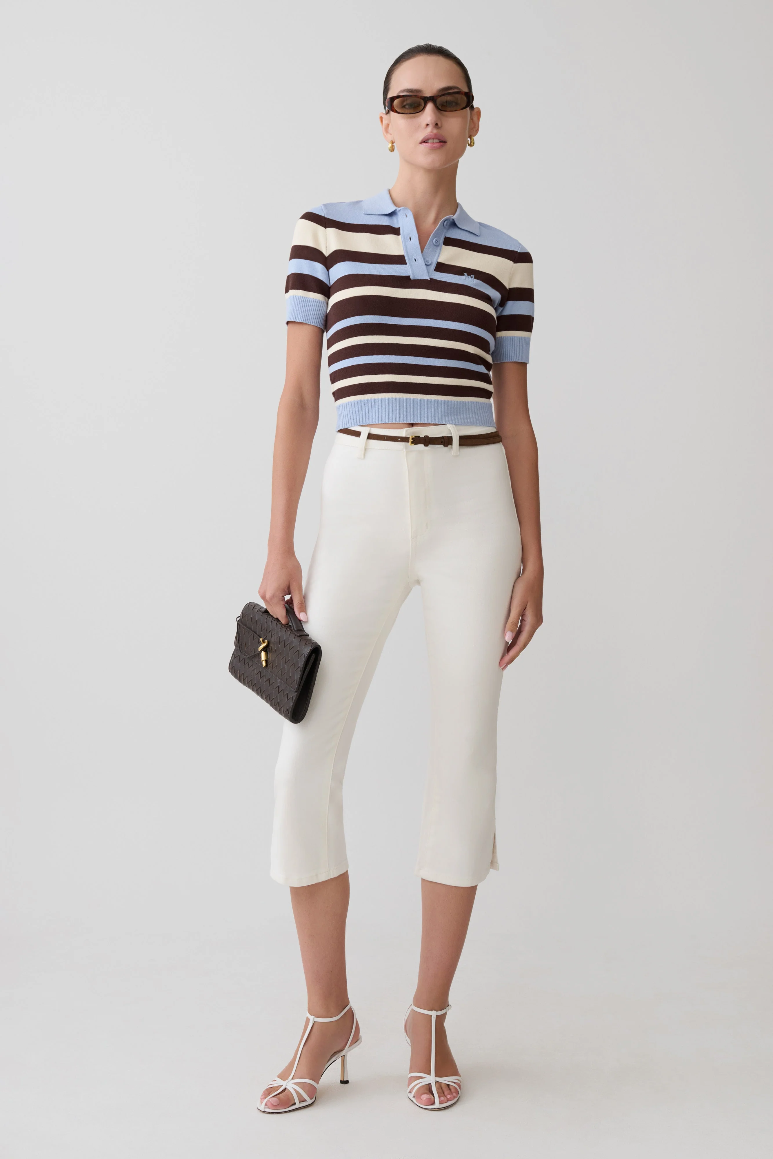 Mary Denim Capris - White