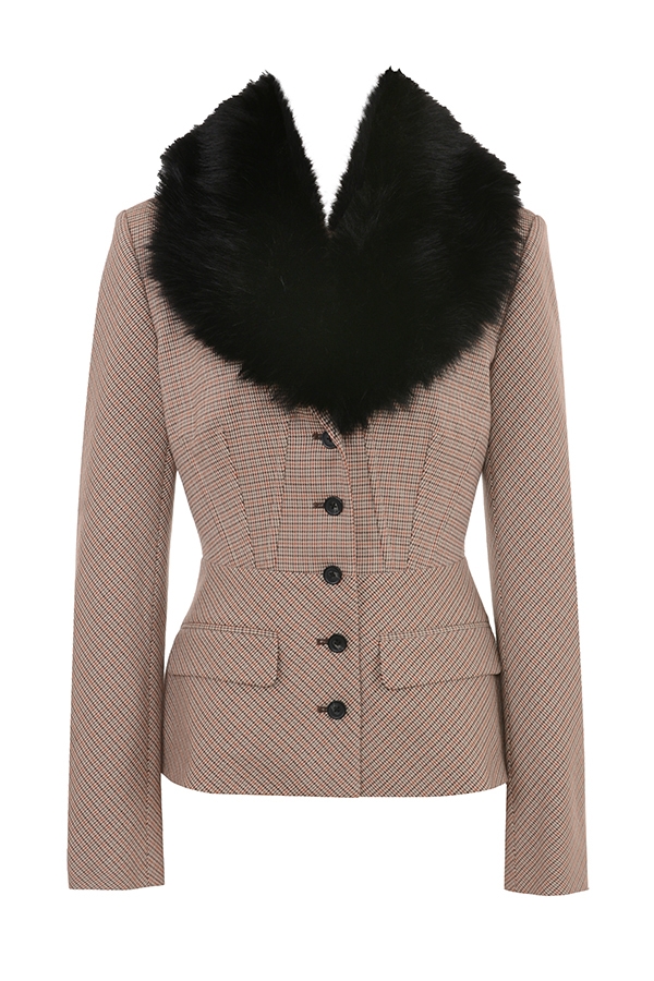 Puppytooth Check Hourglass Jacket