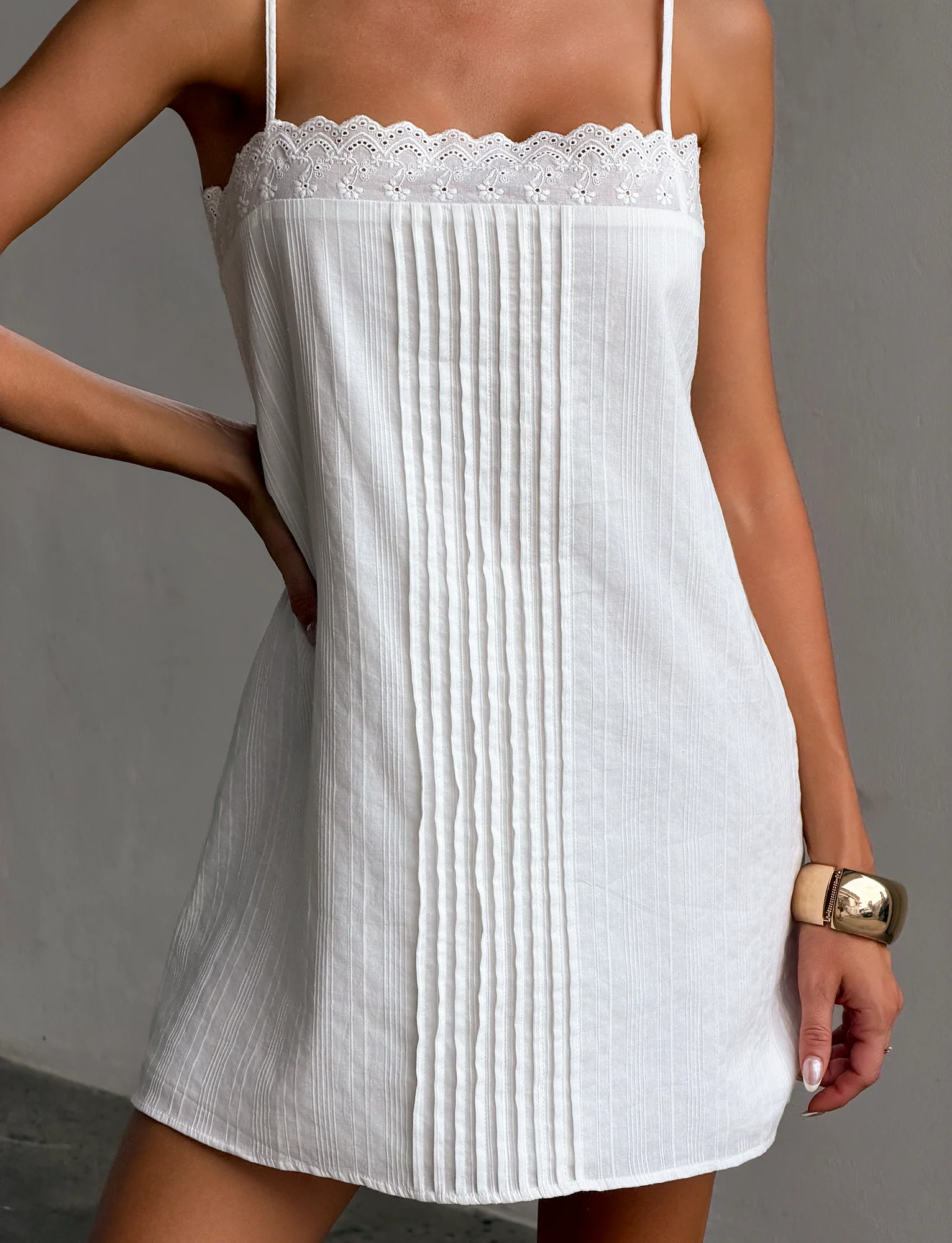BRYNLEE MINI DRESS - WHITE