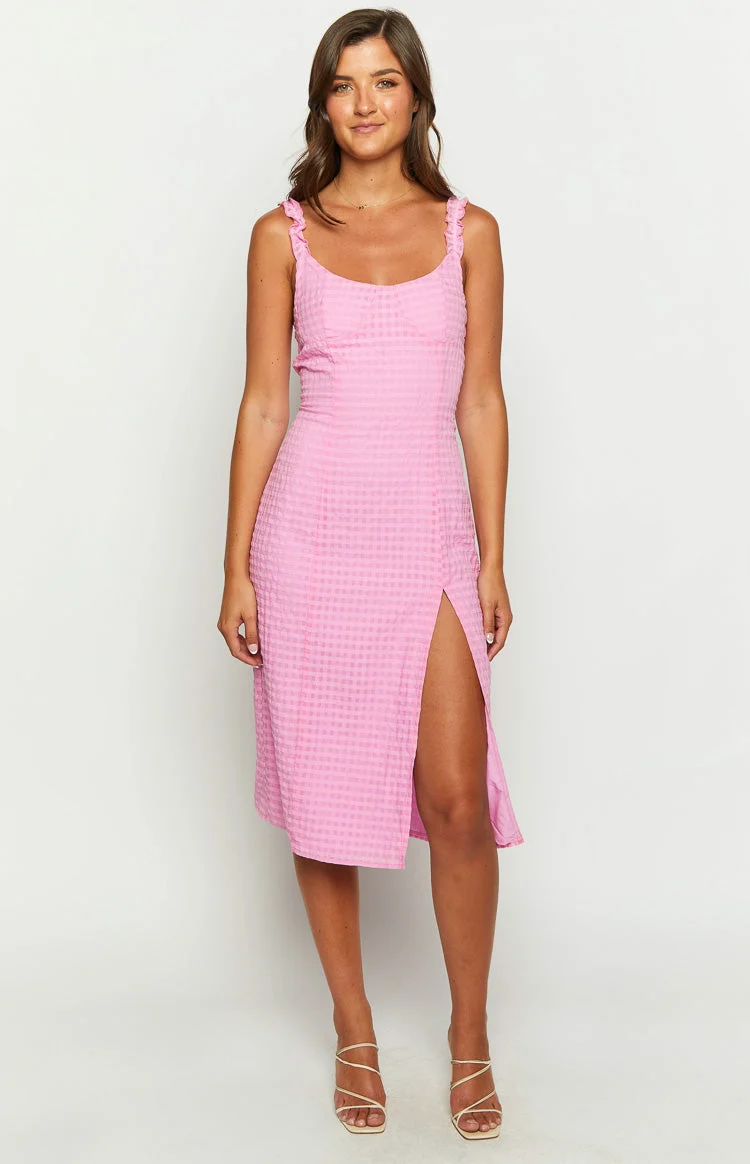 Jessie Pink Midi Dress