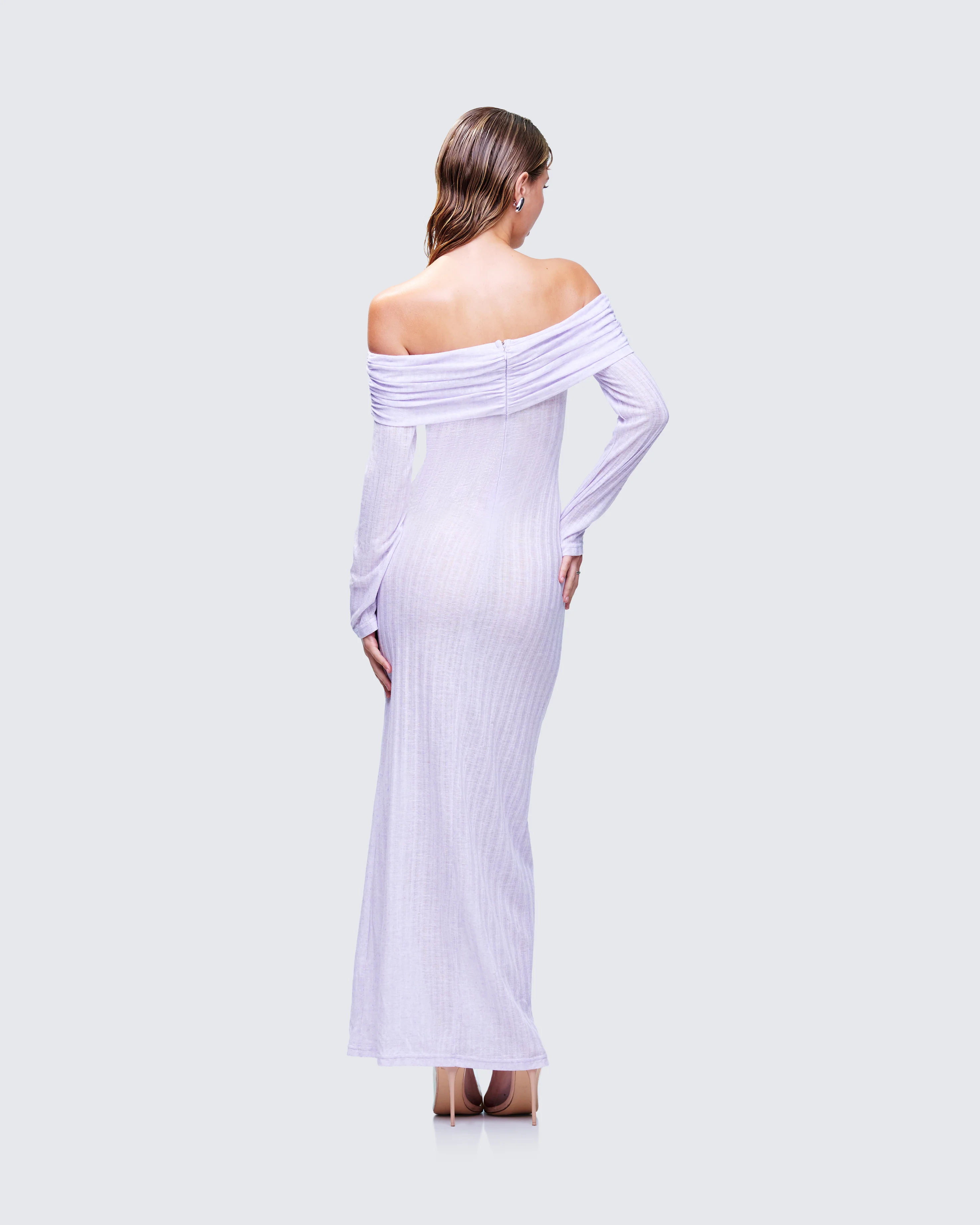 Sian Purple Knit Maxi Dress