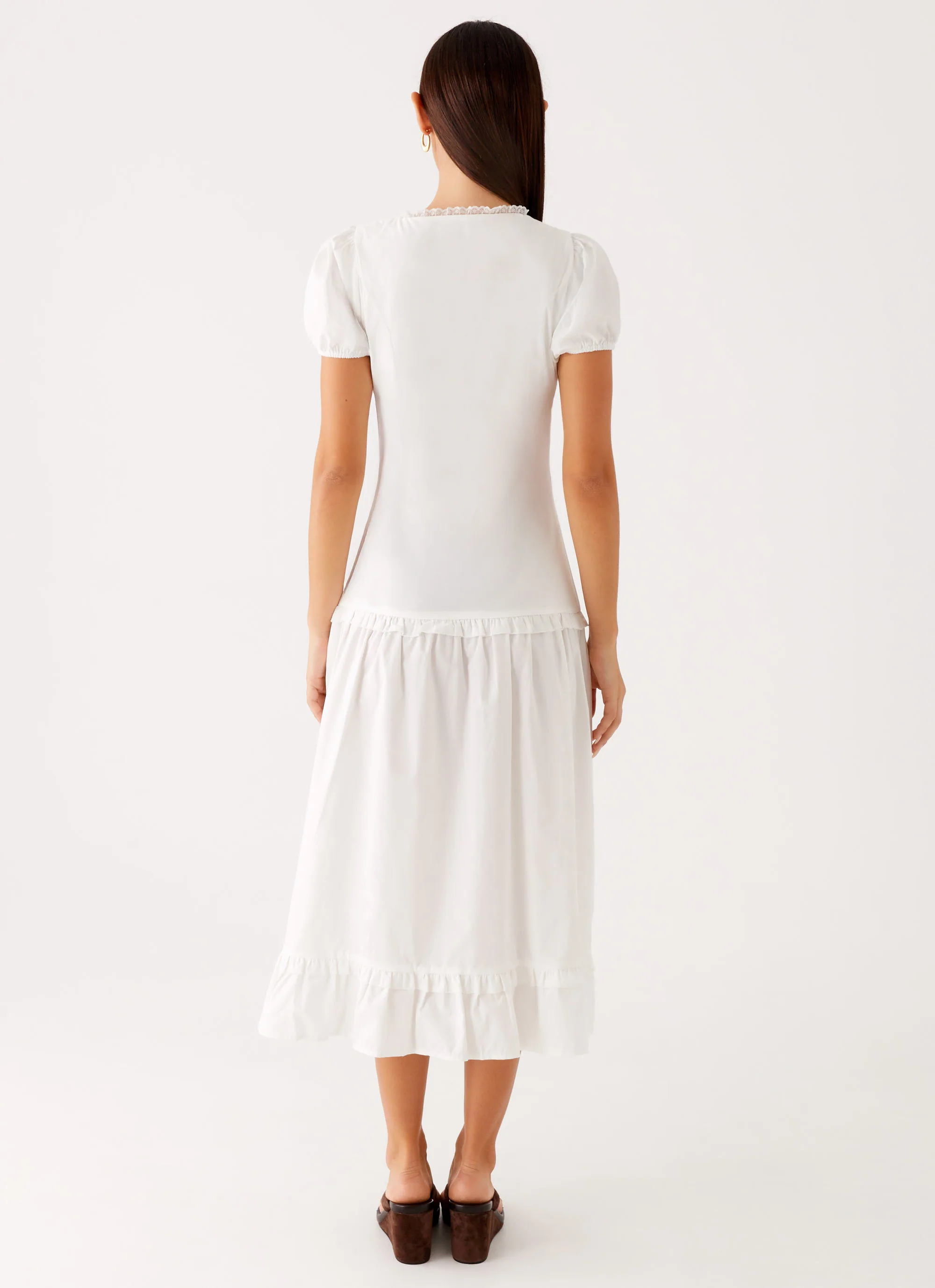 London Midi Dress - White - luluinthesky