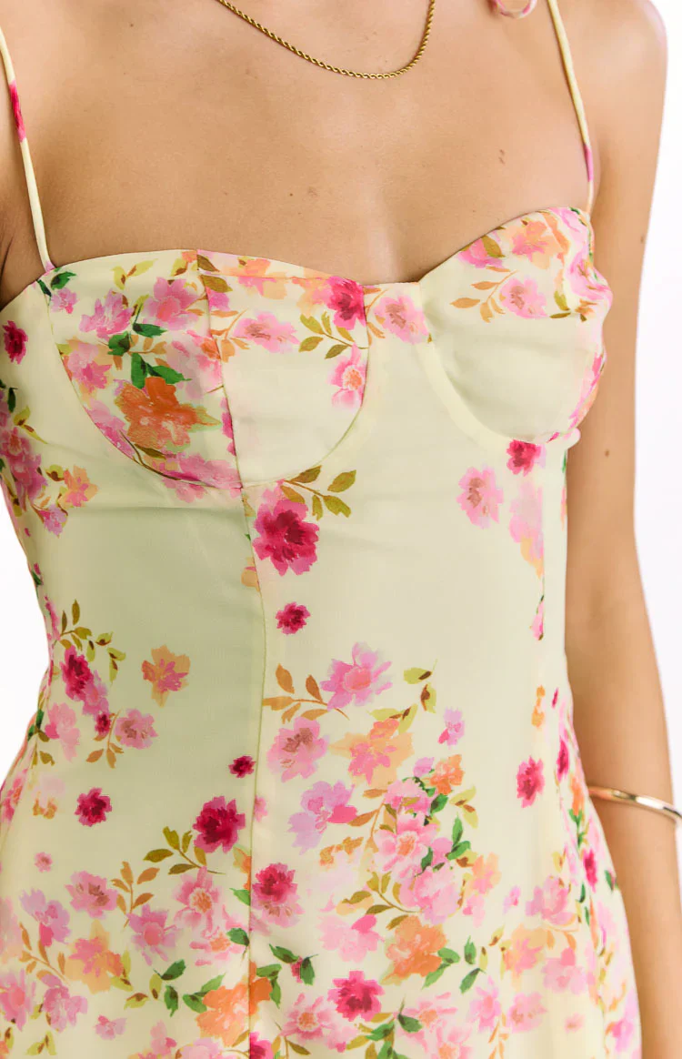 Penny Lane Yellow Bloom Mini Dress - luluinthesky
