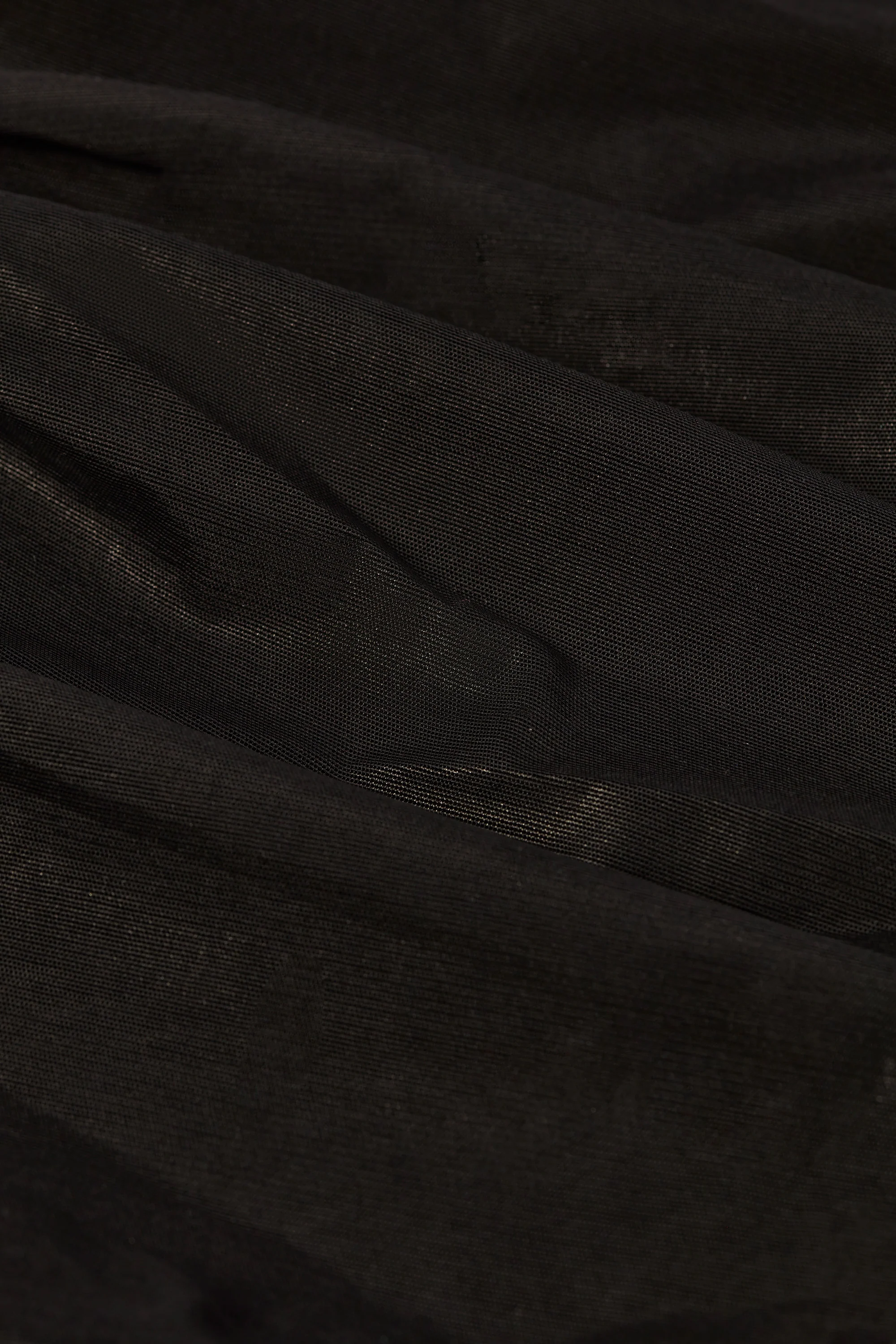 Metallic Ruffle Low-Rise Flared Trousers in Black
