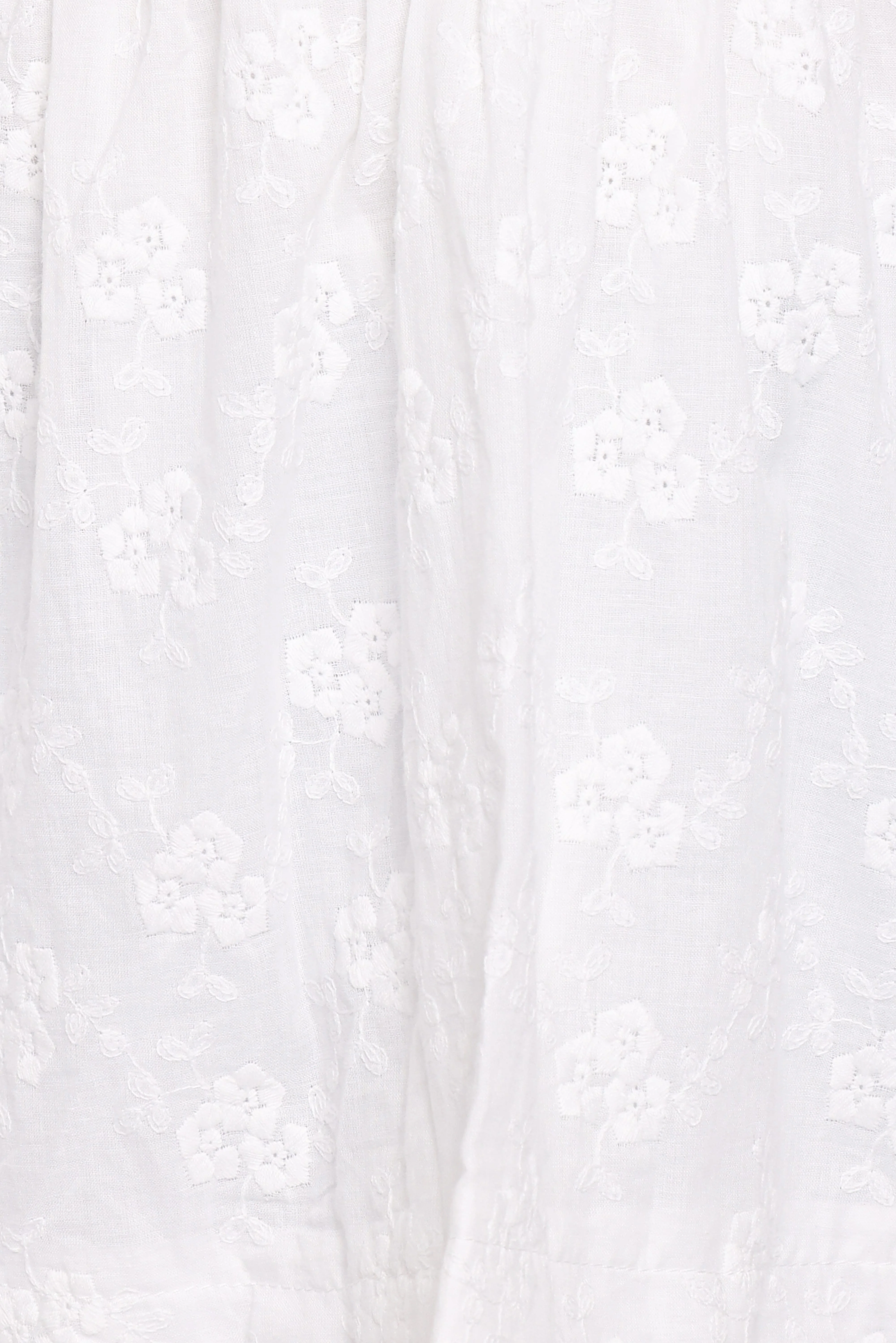 Camila Open Back Top - White Embroidery