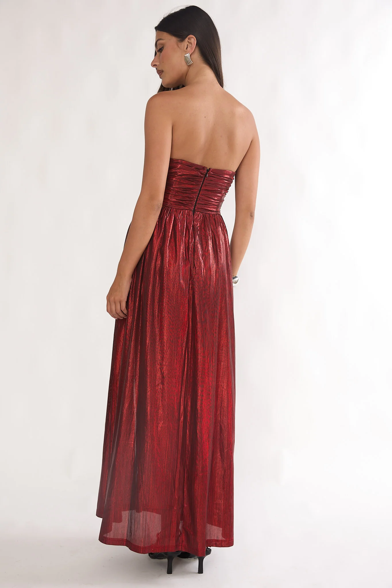 Marin Pointed Sweetheart Maxi Dress Wine - luluinthesky