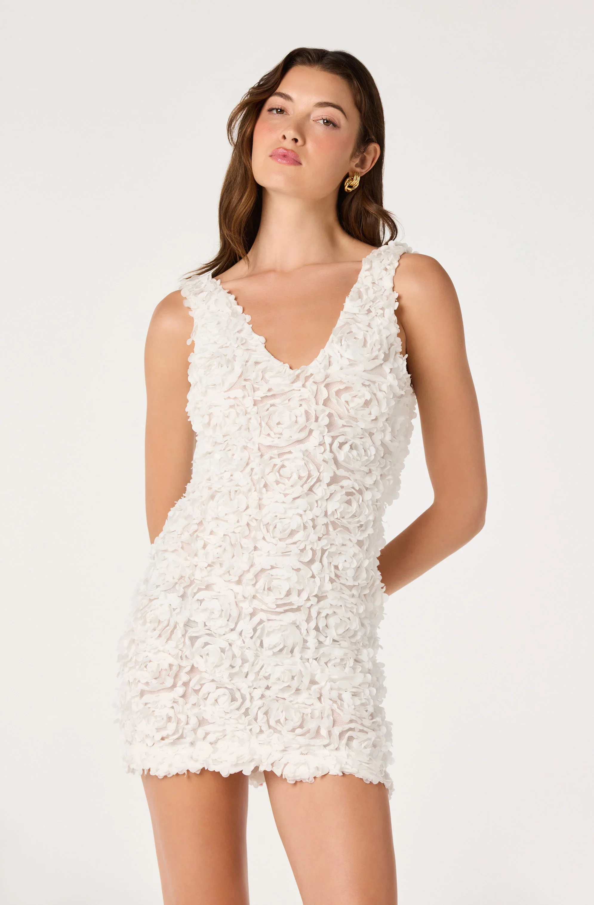 Magali 3D Floral Applique Mini Dress