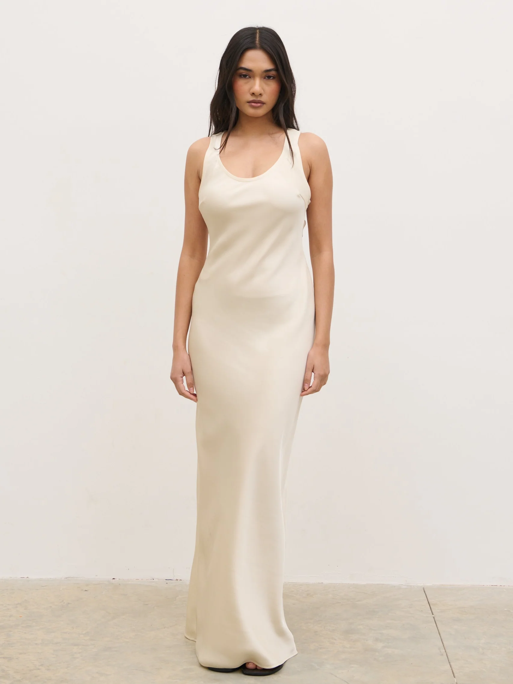 Breya Sleeveless Slip Maxi Dress - Oyster