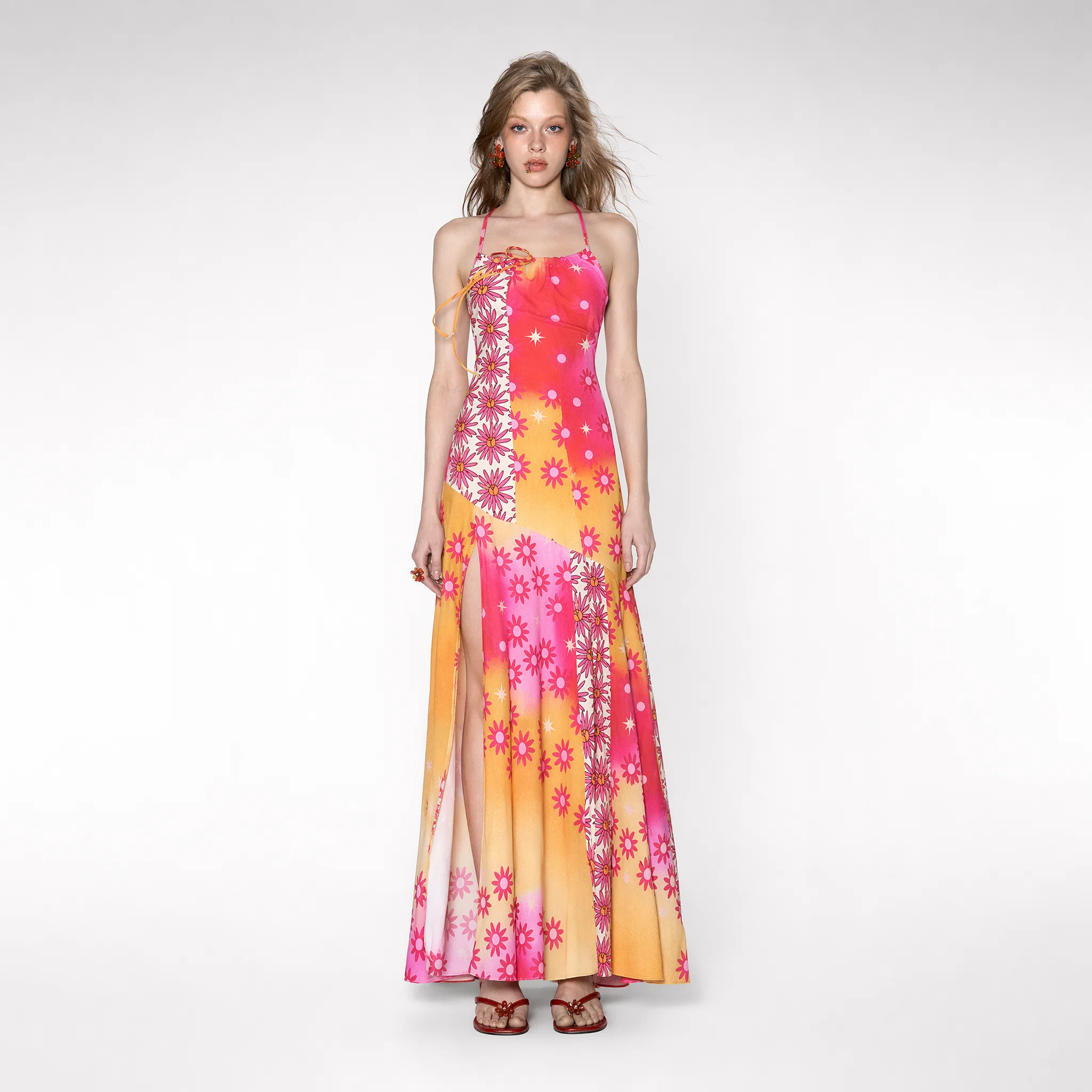 Printed Slit Maxi Dress