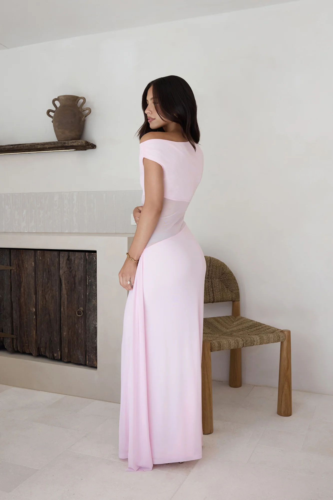 Naelle One Shoulder Maxi Dress Musk