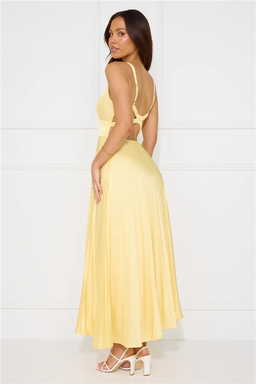 Dazzling Opulence Maxi Dress Lemon