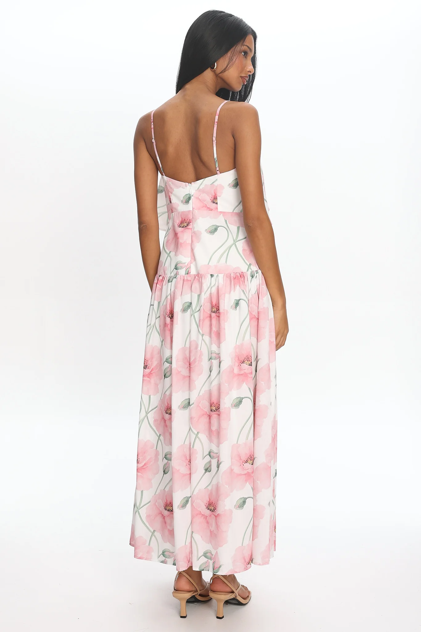 Poppy Fields Tiered Maxi Dress Pink