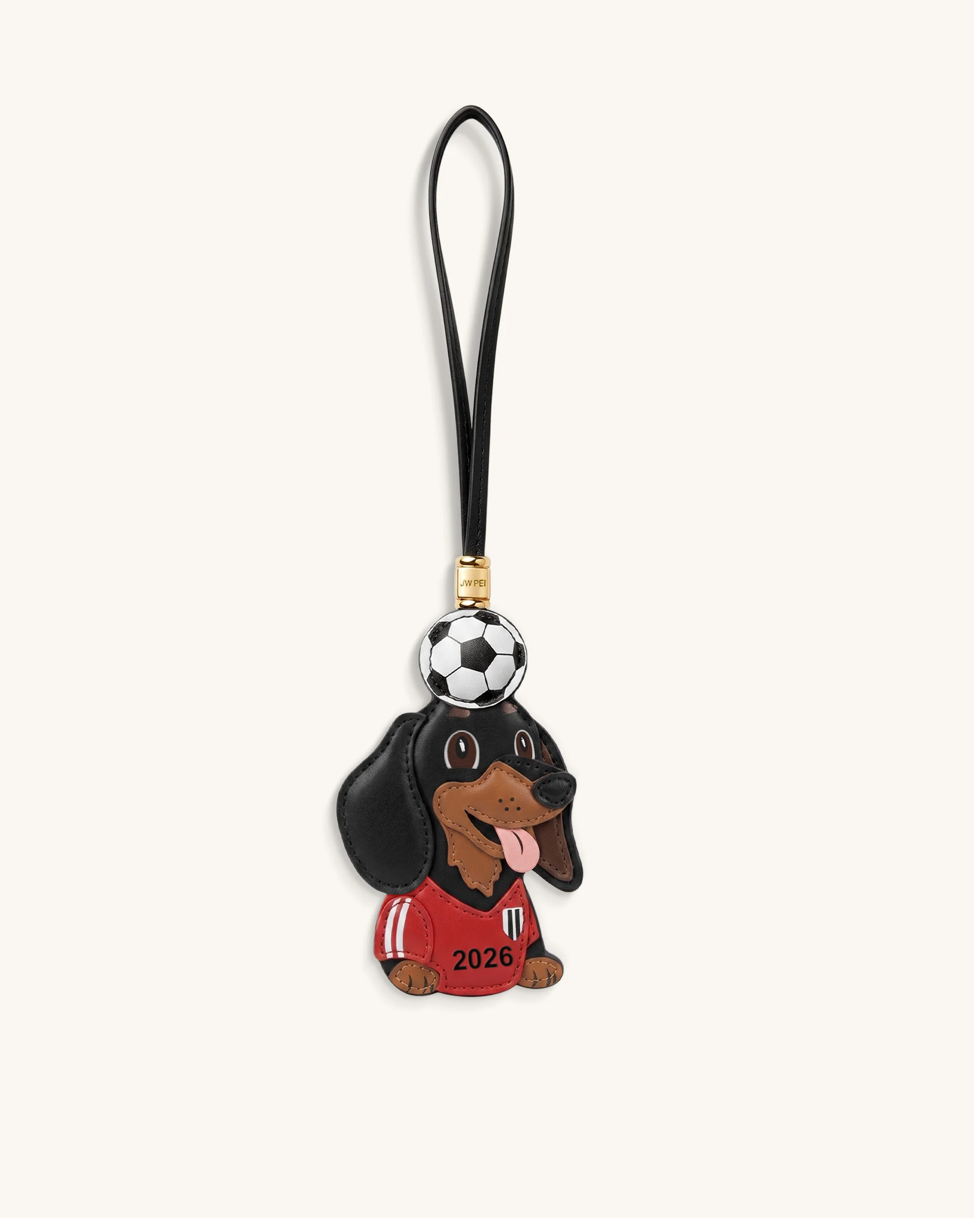 World Cup Dachshund Soccer Ball Bag Charm - Red