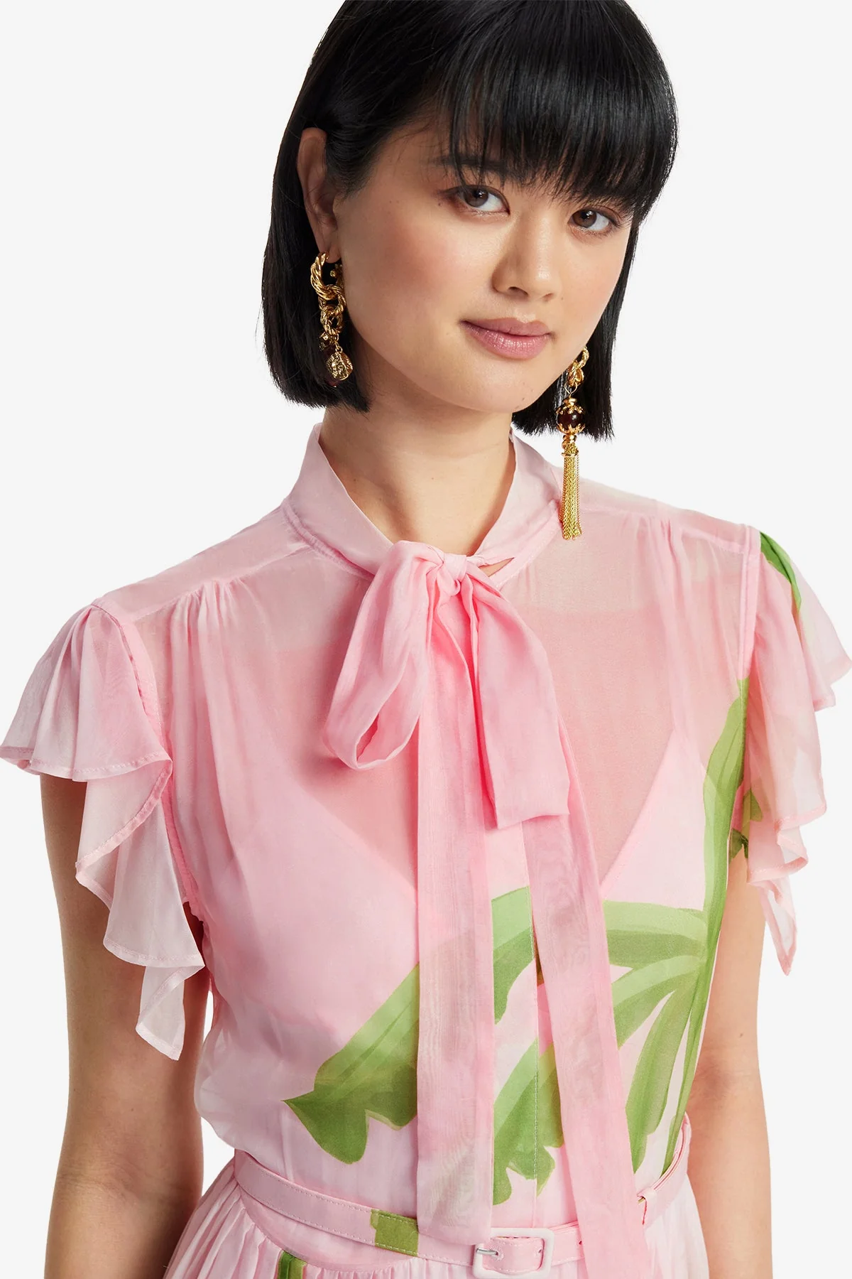 Grace Flutter Sleeve Midi Dress - Riviera Print