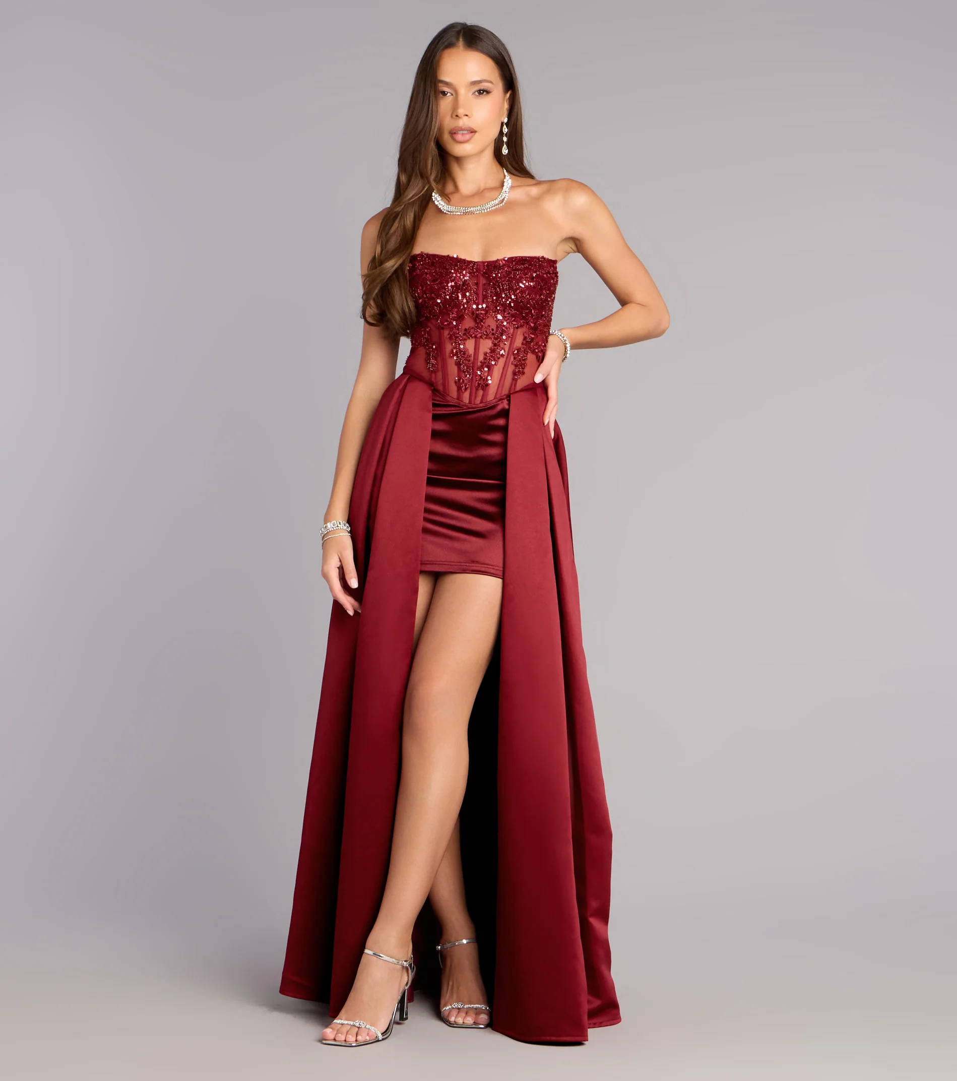 Miley Satin High Low A-Line Formal Dress