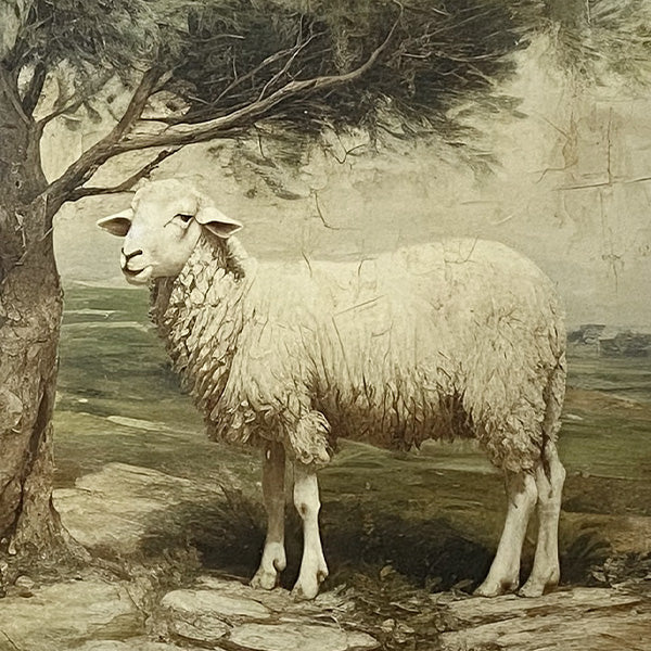Pastoral Sheep Wood Tray