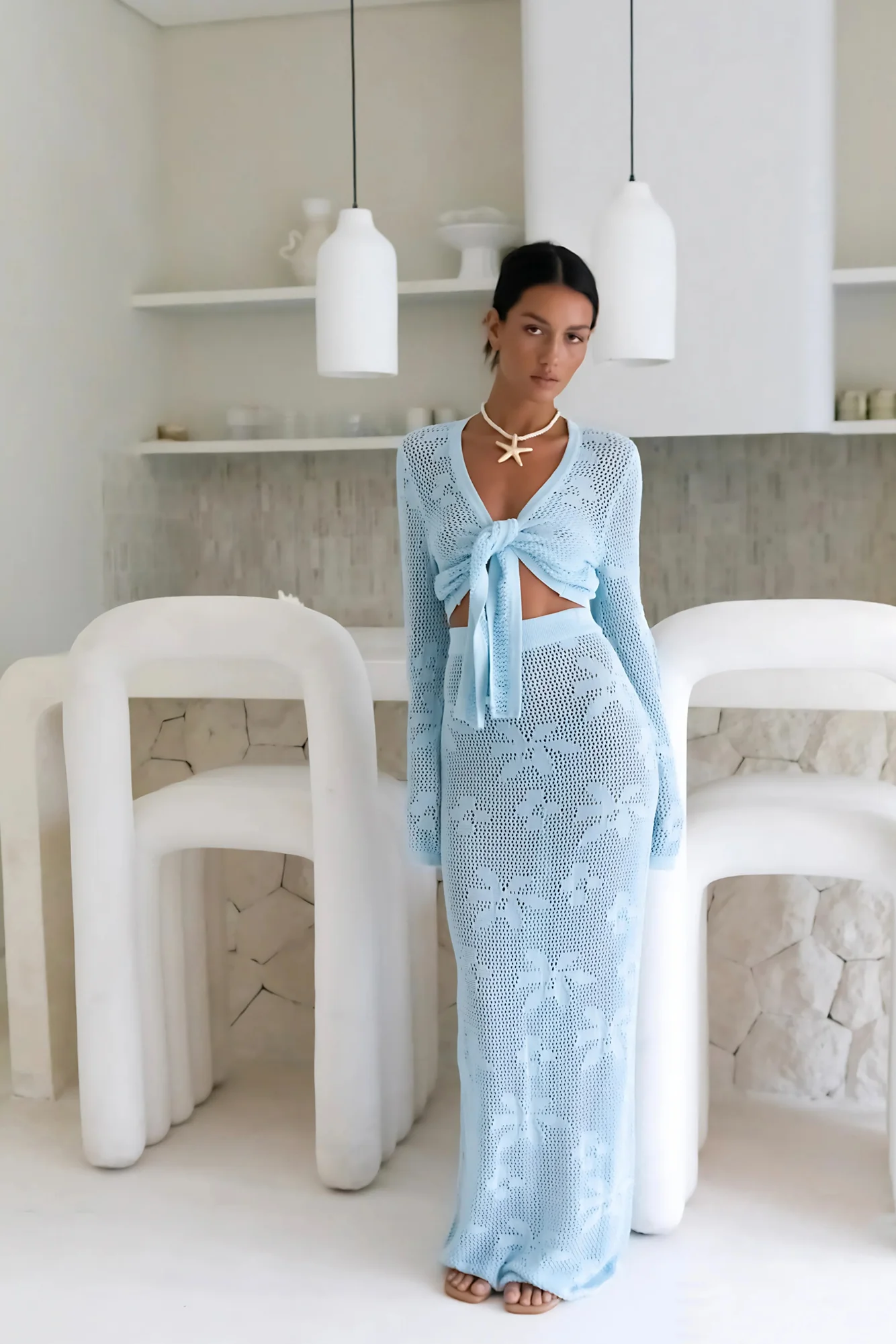 Terra Maxi Skirt Baby Blue - luluinthesky