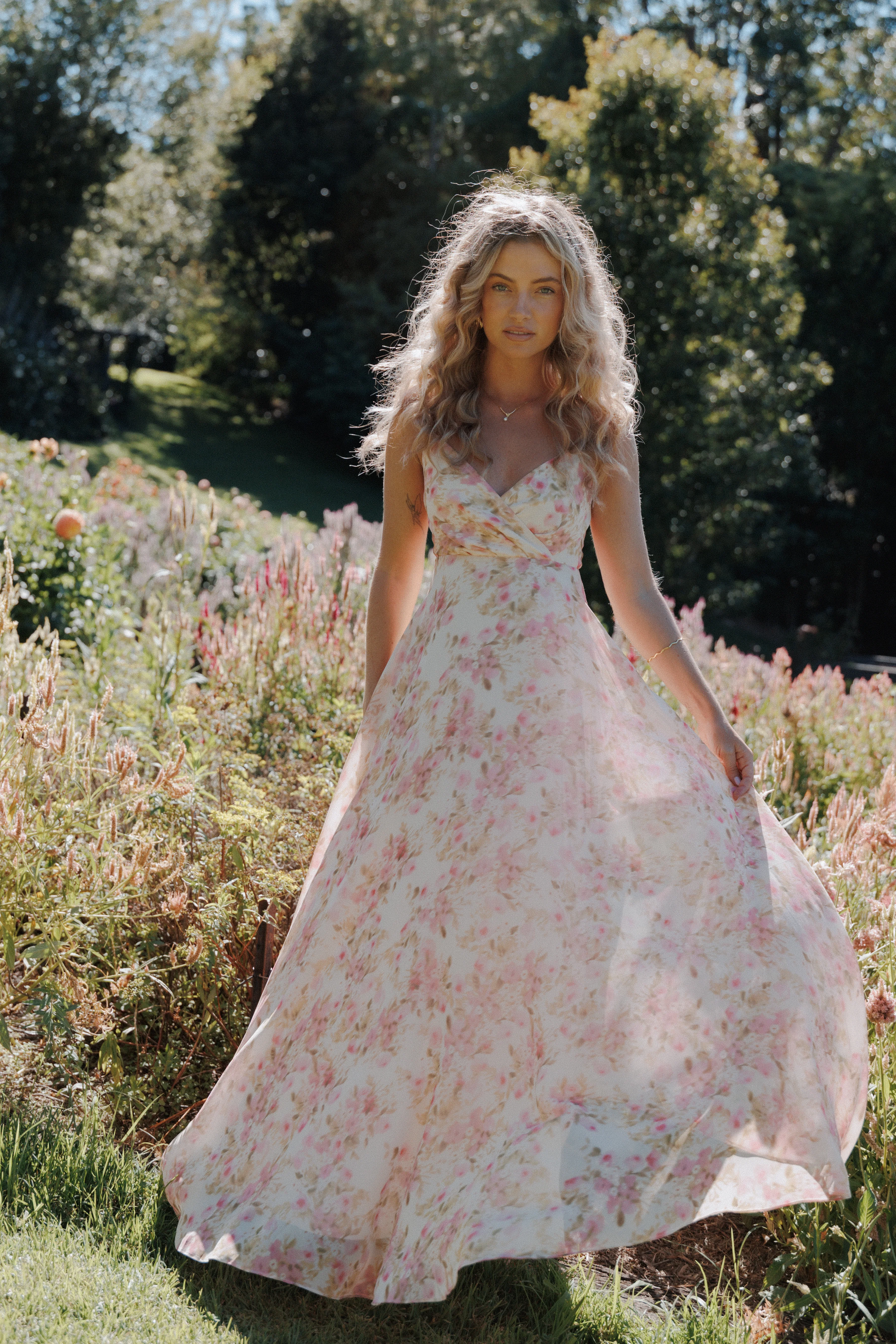 Madilyn Maxi Dress - Blurred Pink Floral