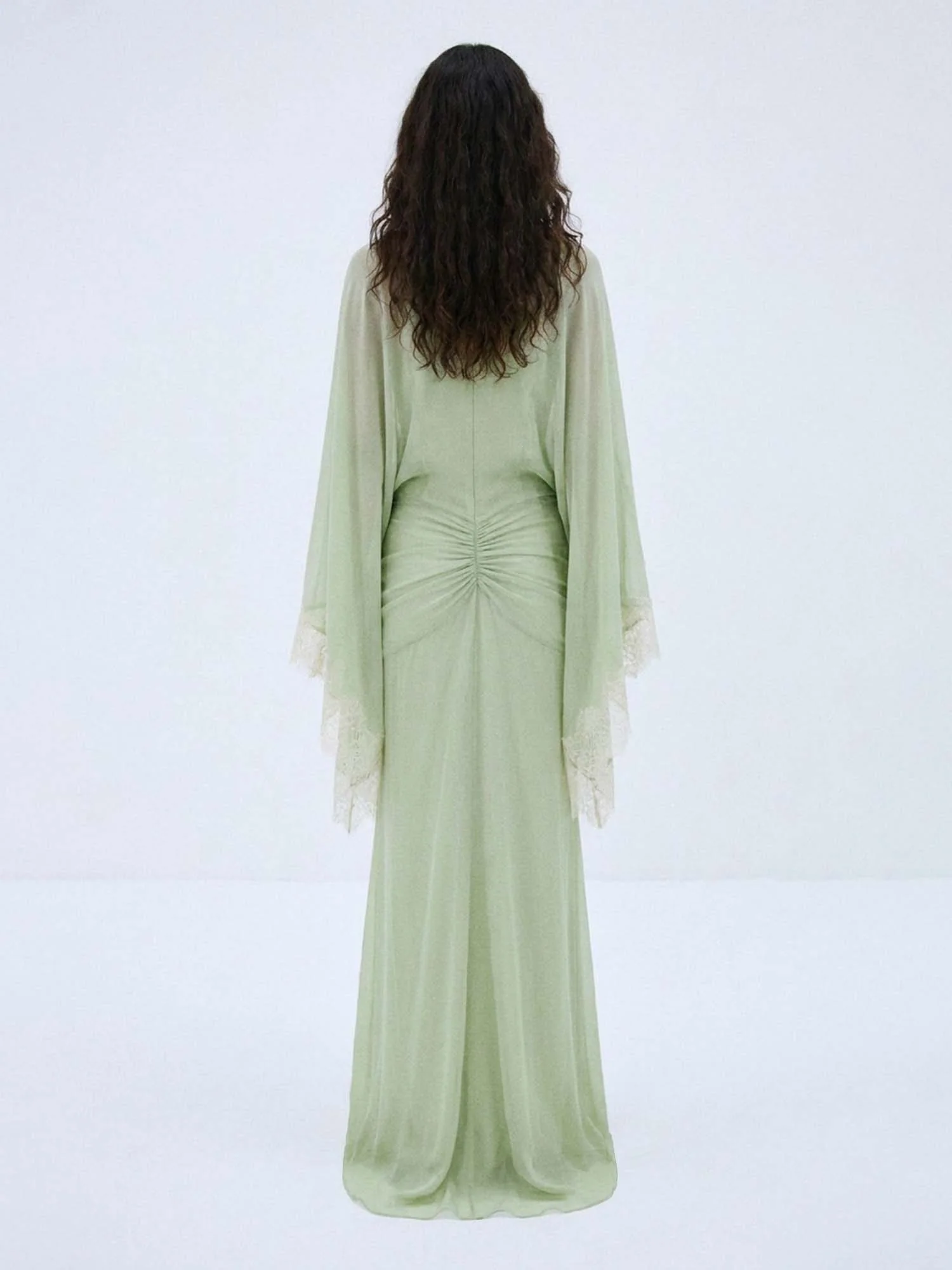 Soft Green Drape Maxi Dress