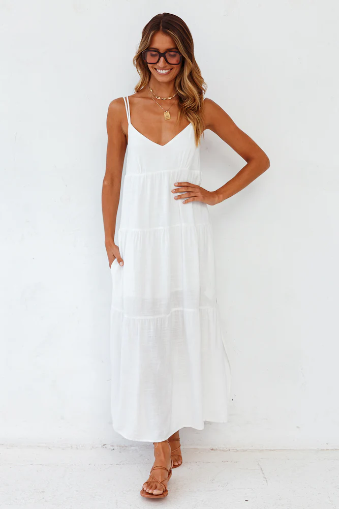 Carbell Maxi Dress White - luluinthesky
