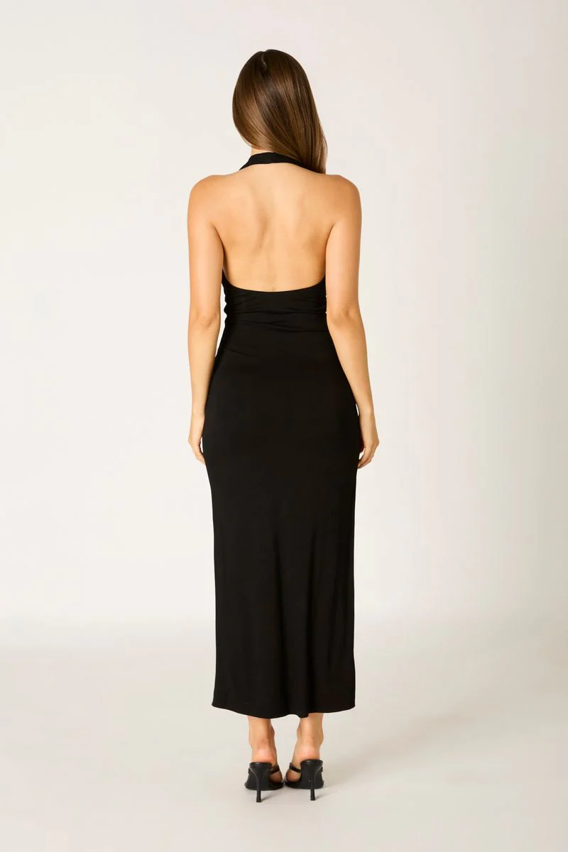 Jersey Halter Midi Dress