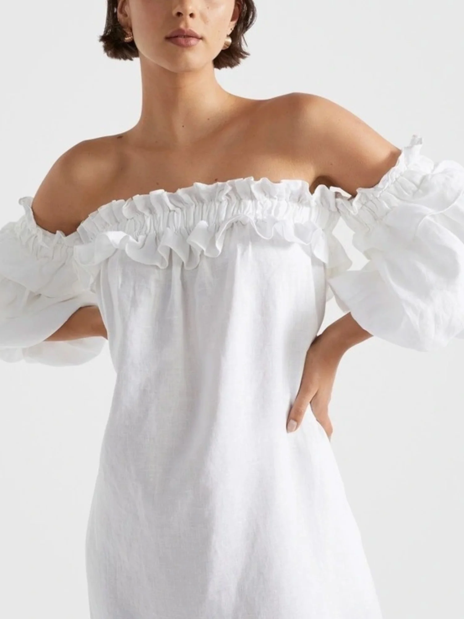 Off-Shoulder Ruffled Boho Maxi Dress