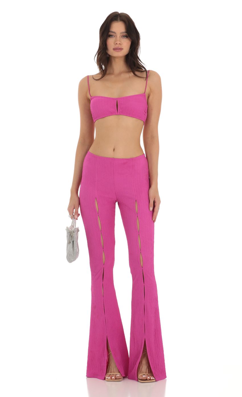 Crinkle Two Piece Set in Pink
