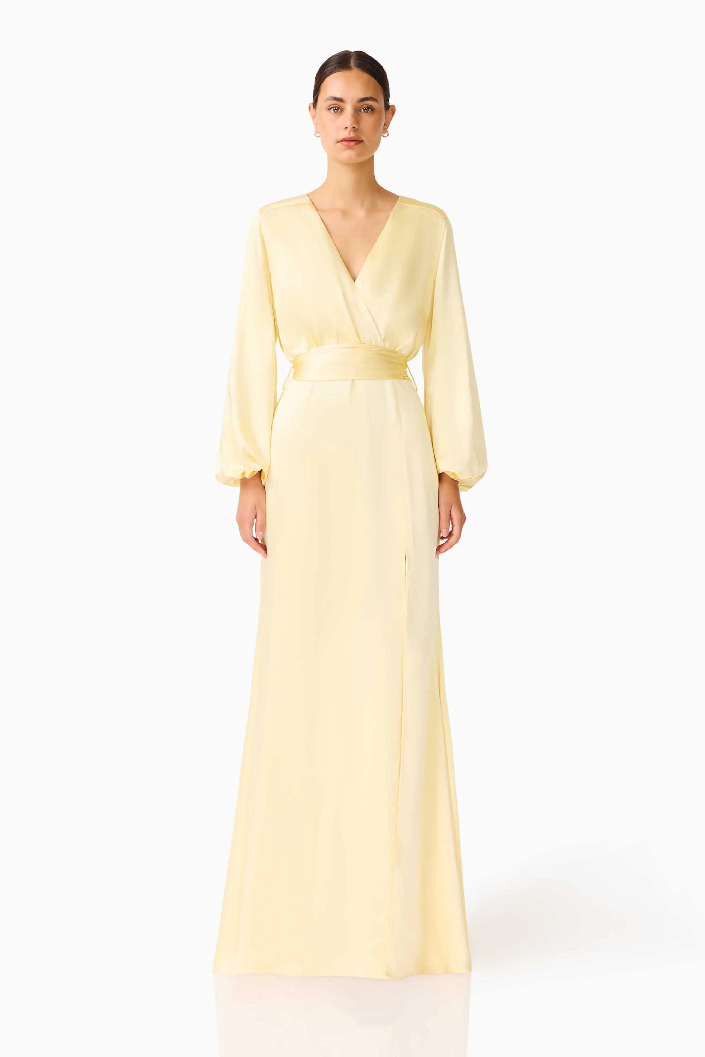 Kai Long Sleeve Maxi Dress in Butter Yellow