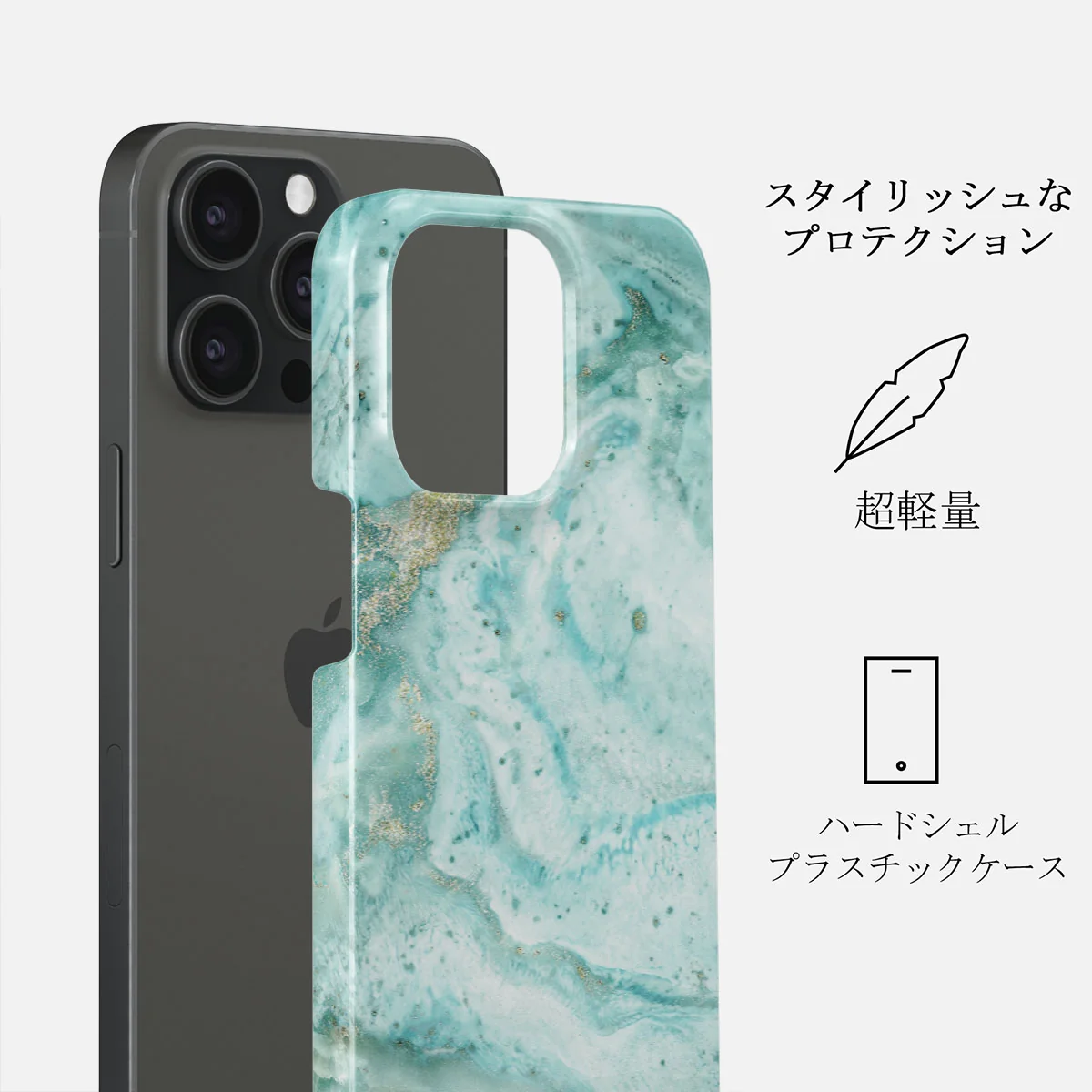 Uluwatu Waves - Teal iPhone 15 Pro ケース