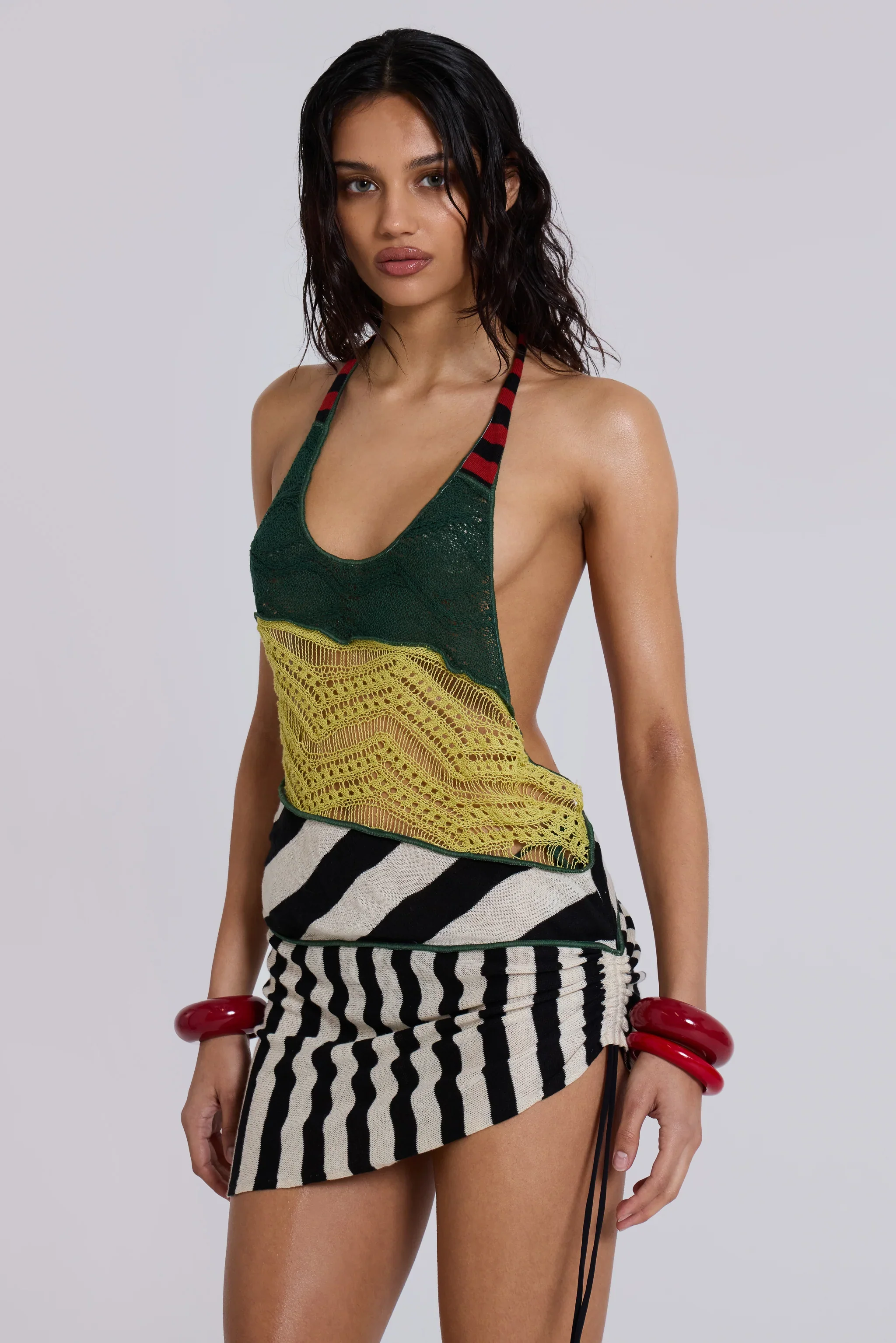 Rowa Asymmetric Knit Mini Dress - luluinthesky