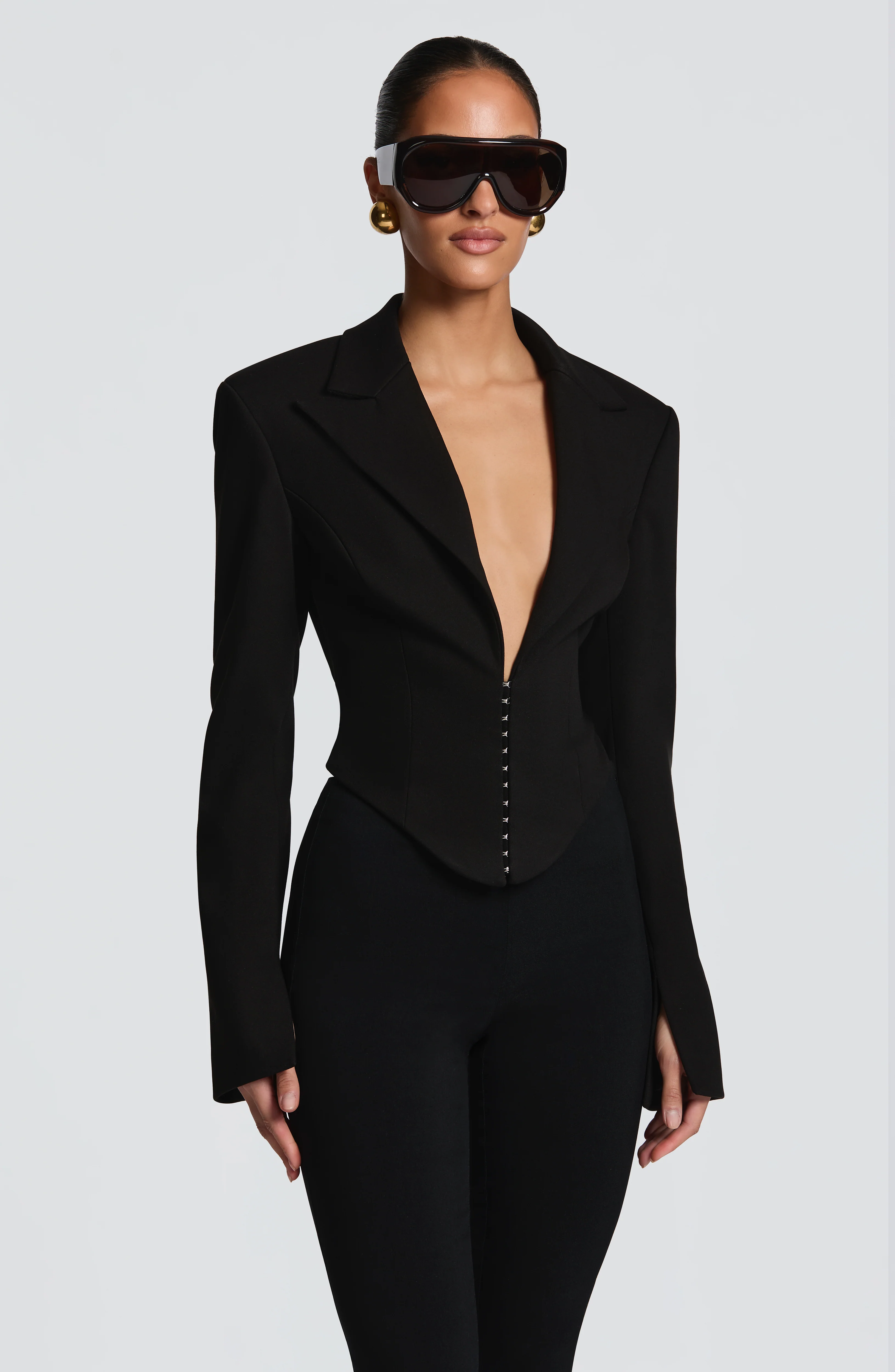 Agatha Cropped Blazer - Black