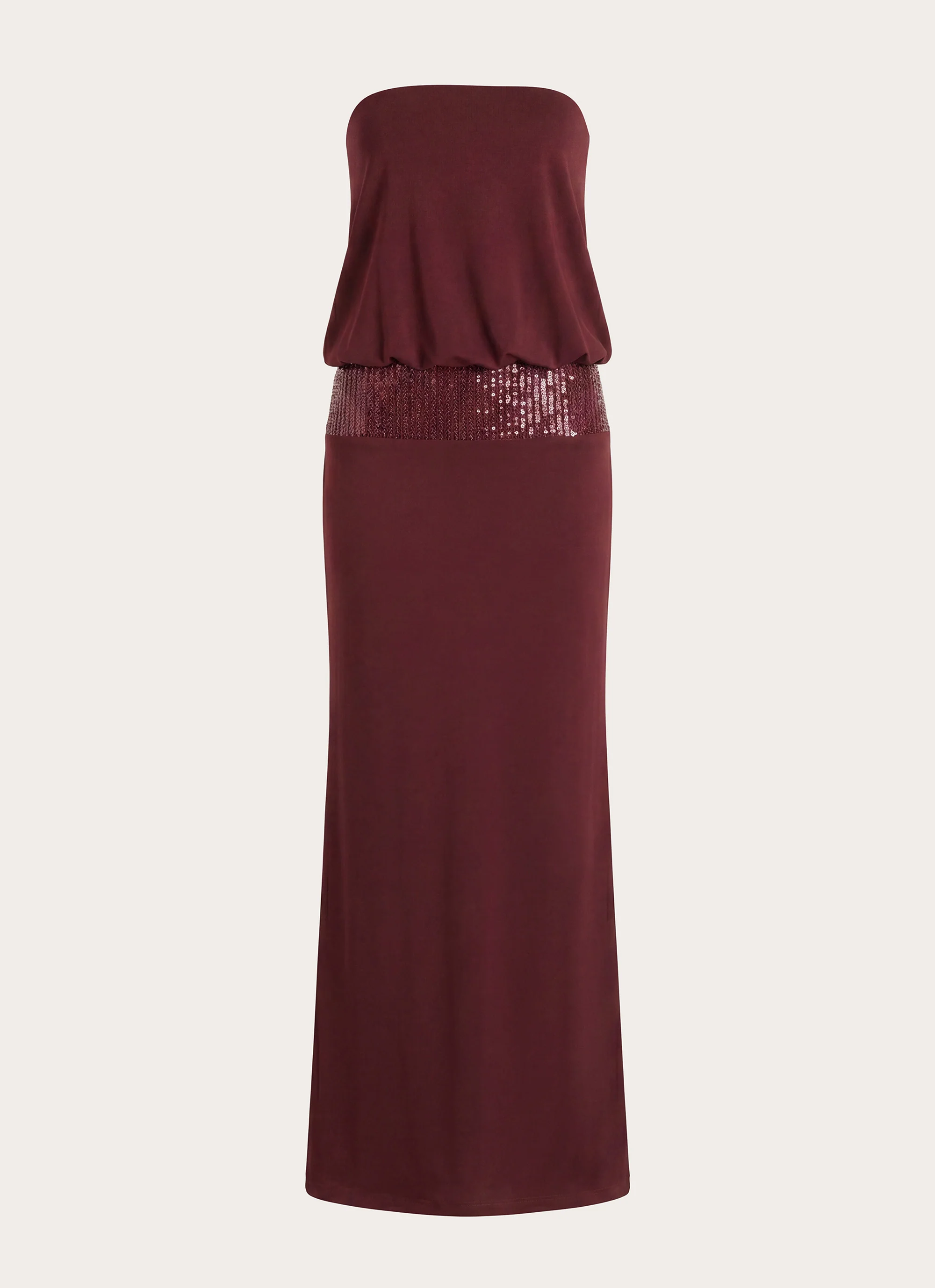 Posine Strapless Maxi Dress - Maroon - luluinthesky