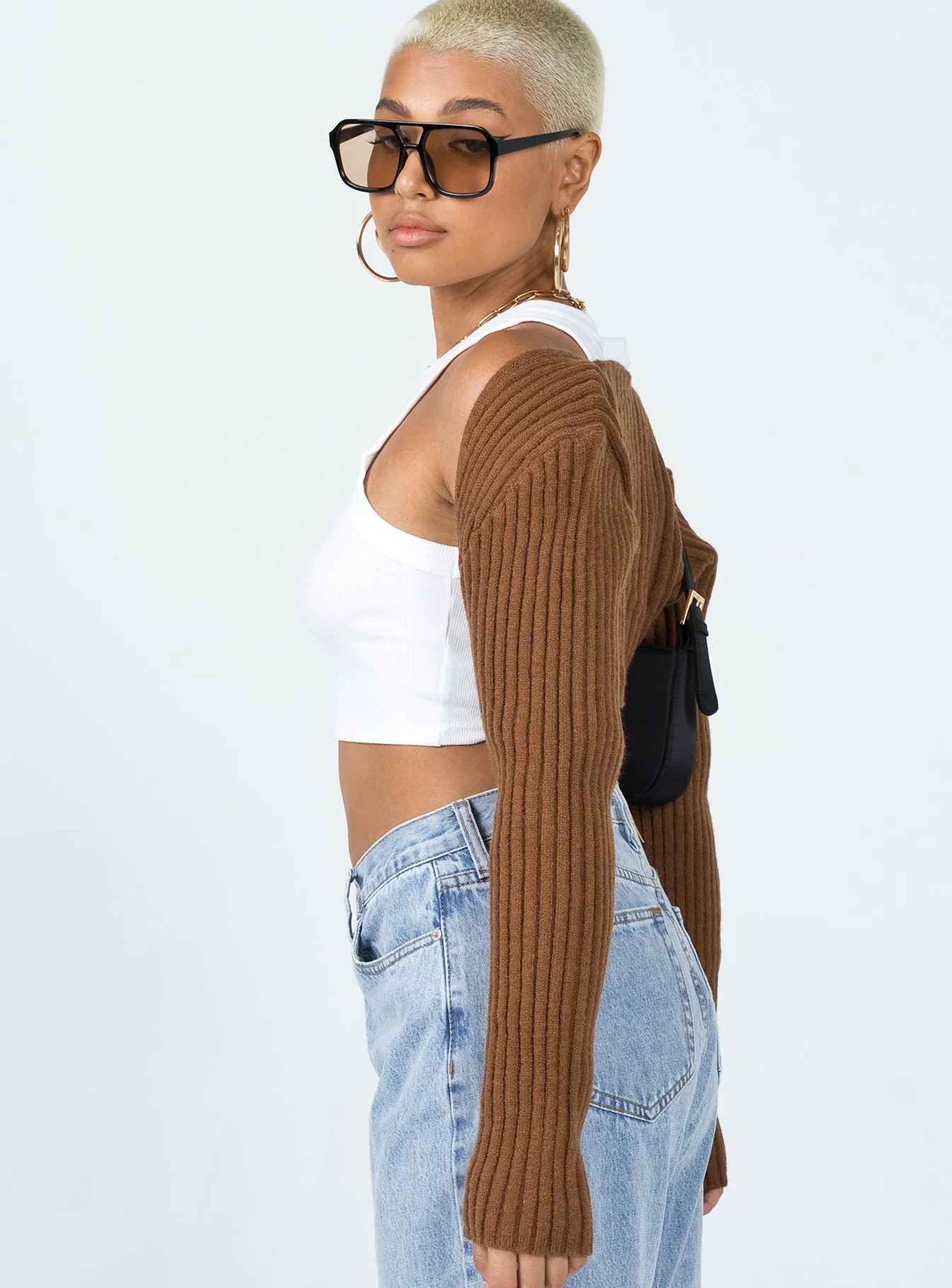 Aytan Bolero Sweater Brown