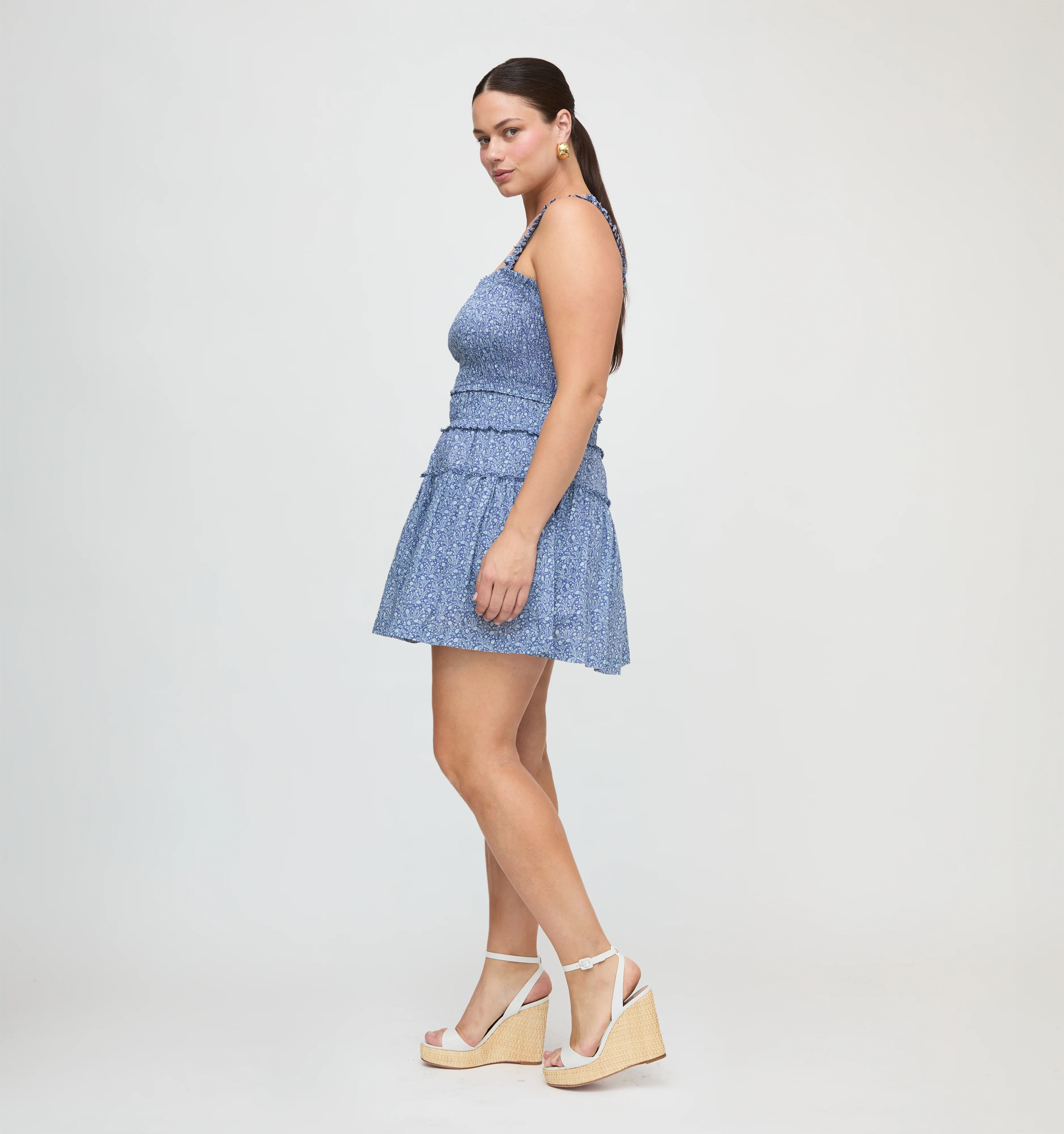 The Azalea Mini Nap Dress - Cornflower Ditsy Thistle
