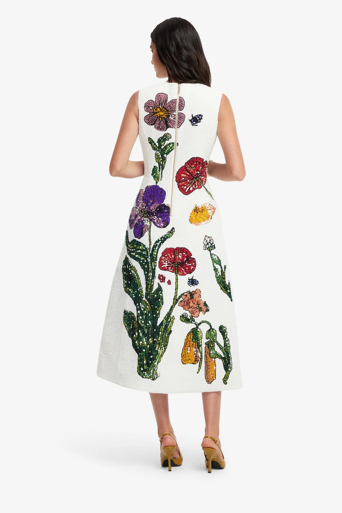 Cleo Beaded Midi Dress - Wildflowers